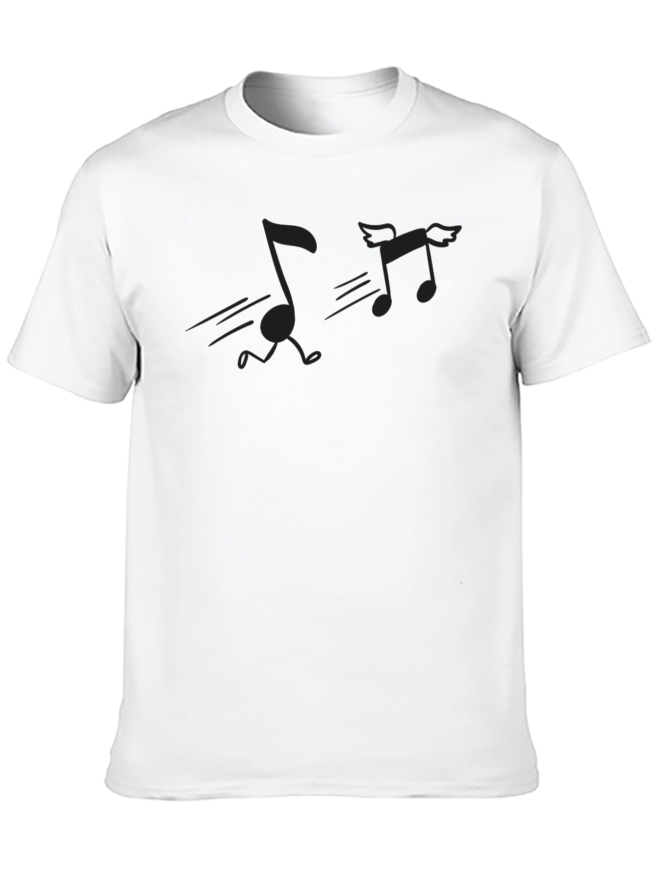 Black Musical Notes Graphic Tee - Black Crewneck T-Shirt view 10
