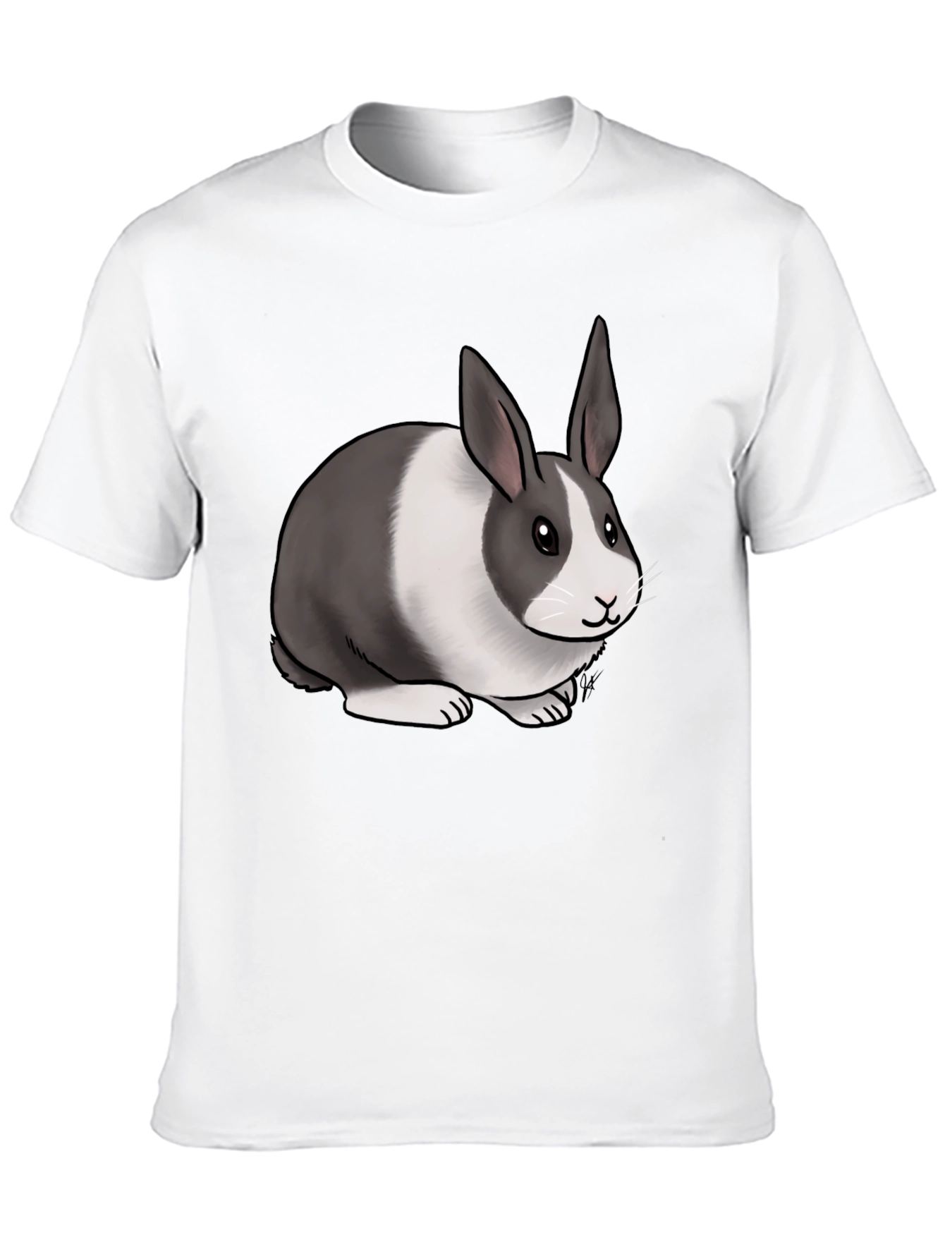 Black Cute Dutch Rabbit Graphic T-Shirt - Unisex Cotton Tee view 10