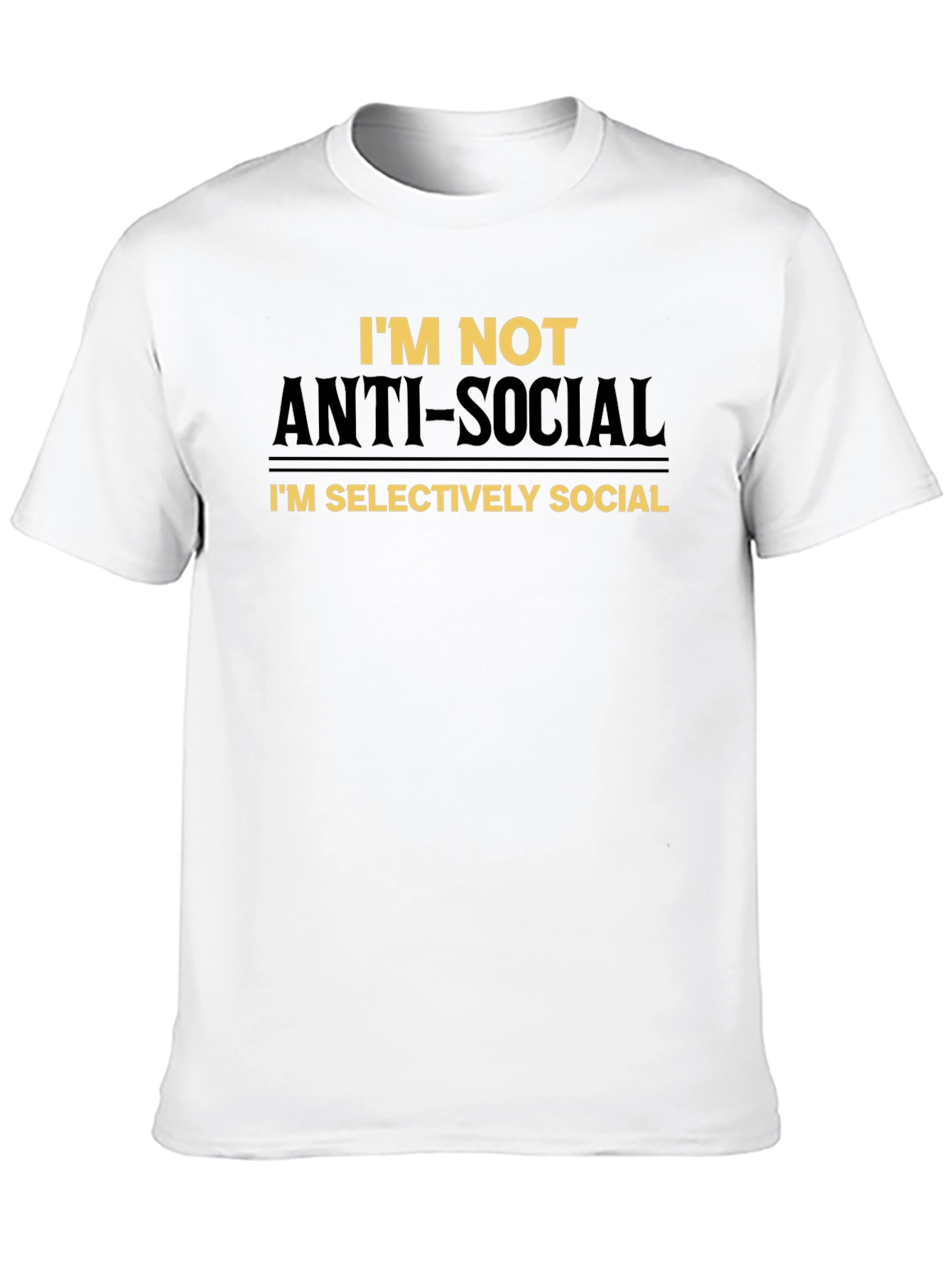 Black Anti-Social? Selectively Social T-Shirt view 10