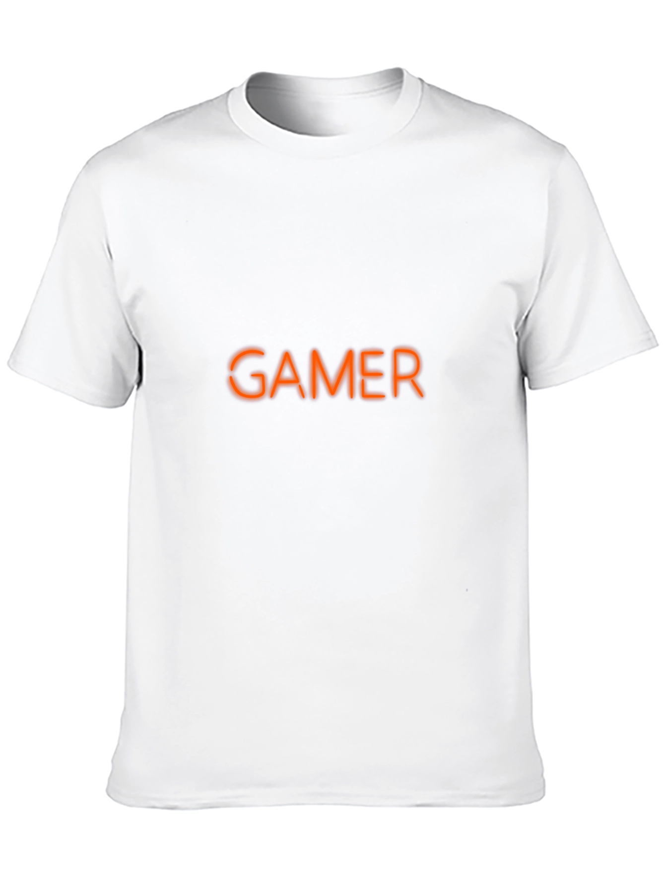 Black Gamer T-Shirt - Neon Orange Graphic Tee view 10