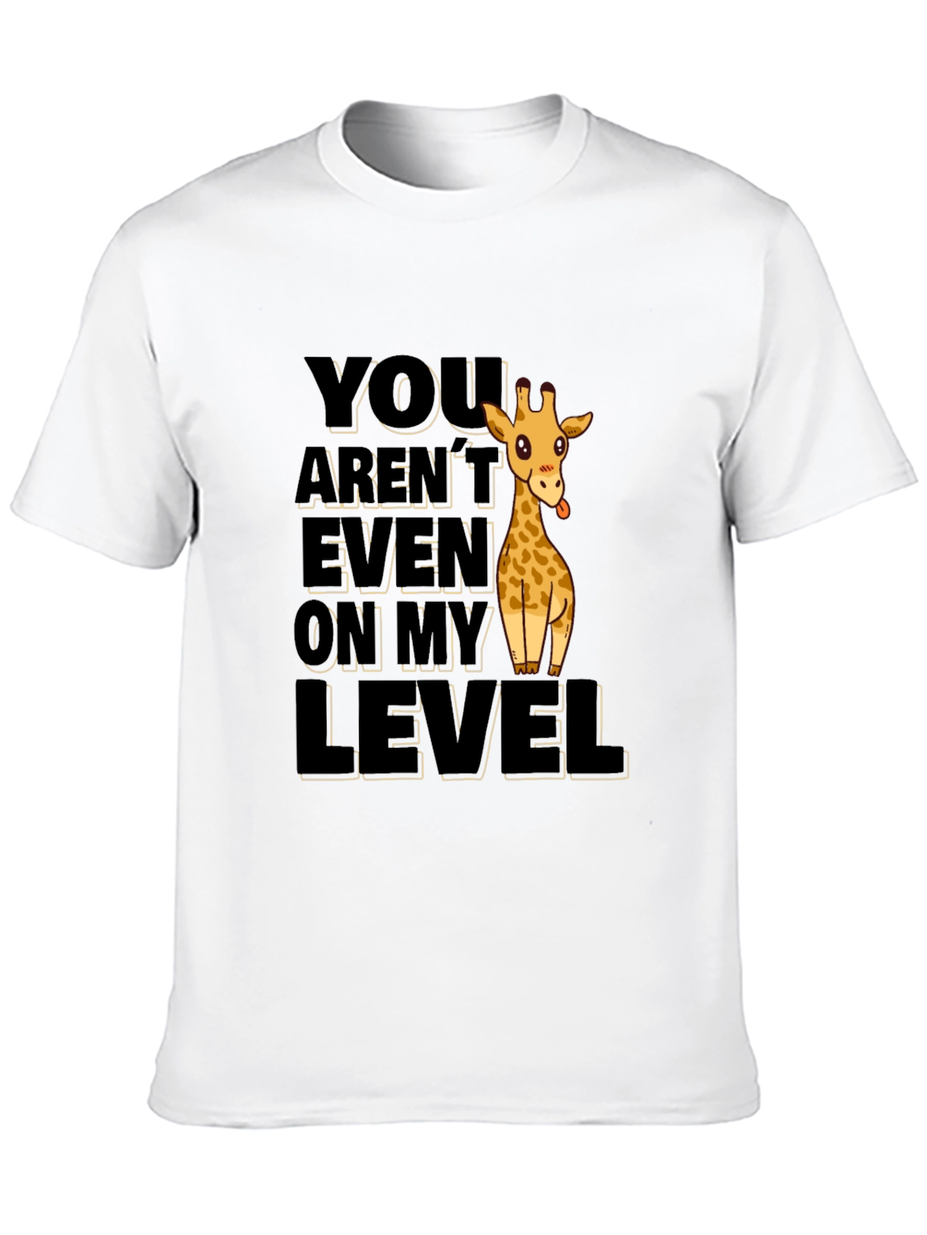 Black Funny Giraffe 'Not On My Level' Black T-Shirt view 10