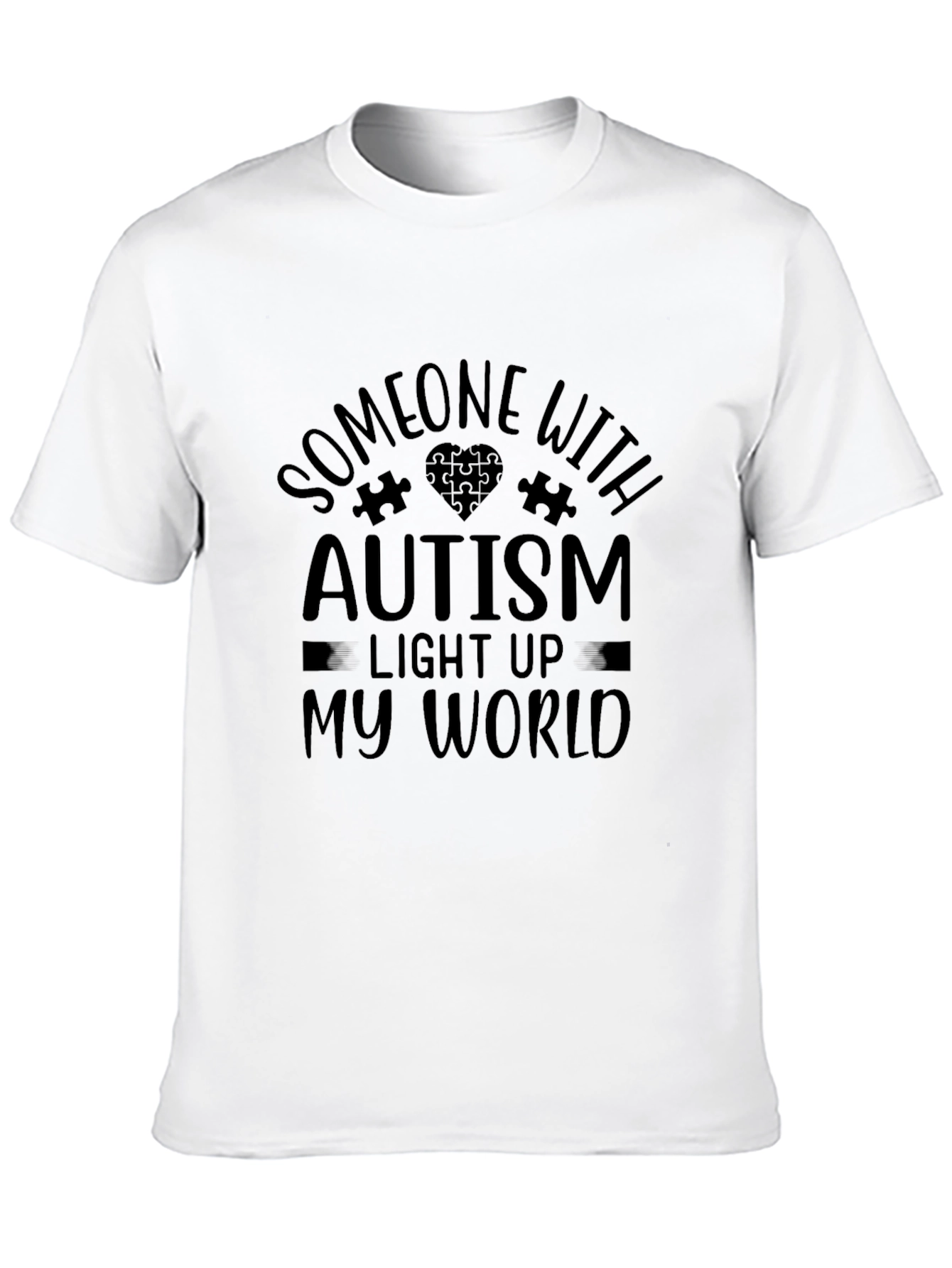 Black Autism Awareness Graphic Tee - Light Up My World view 10