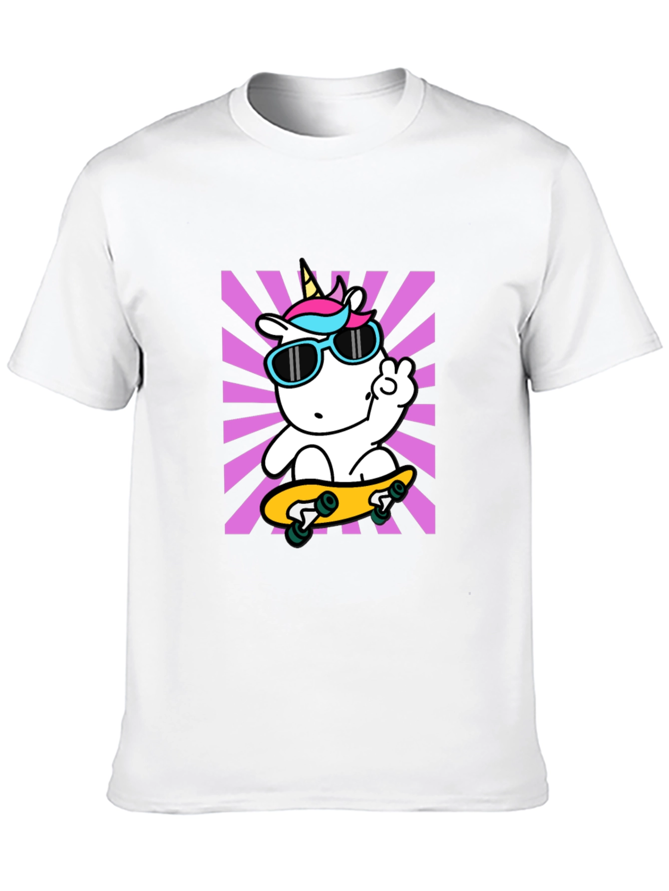 Black Cool Unicorn Skateboard T-Shirt view 10