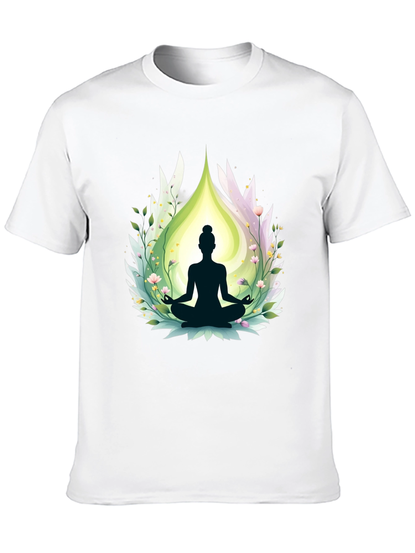 Black Meditative Bliss T-Shirt - Yoga Design view 10