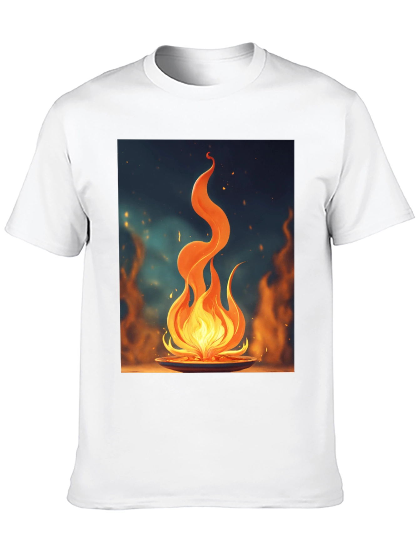 Black Fiery Flame Graphic Tee - Bold Statement Shirt view 10
