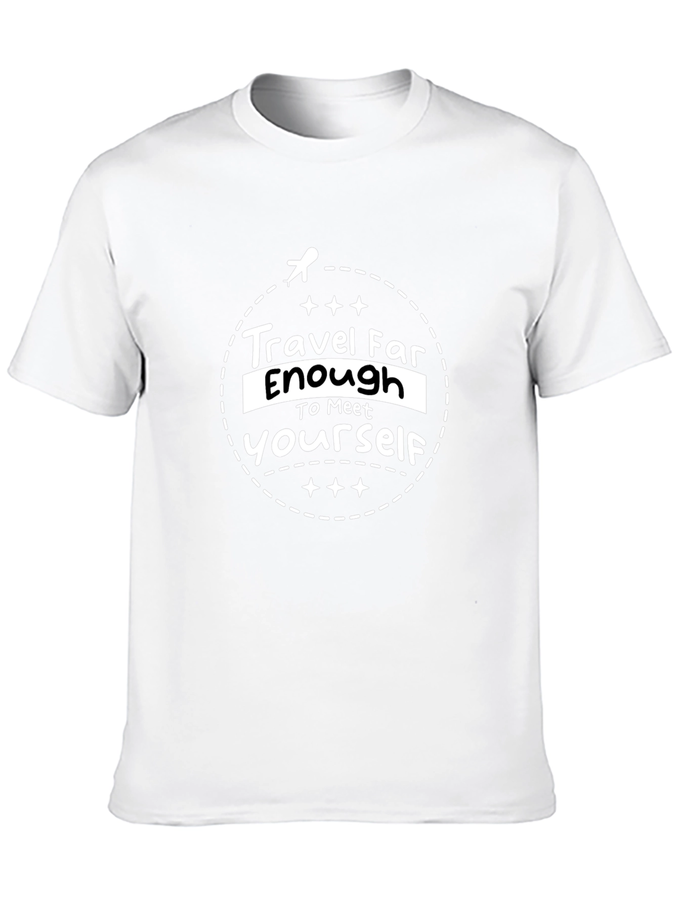 Black Travel Far Enough Graphic T-Shirt view 10