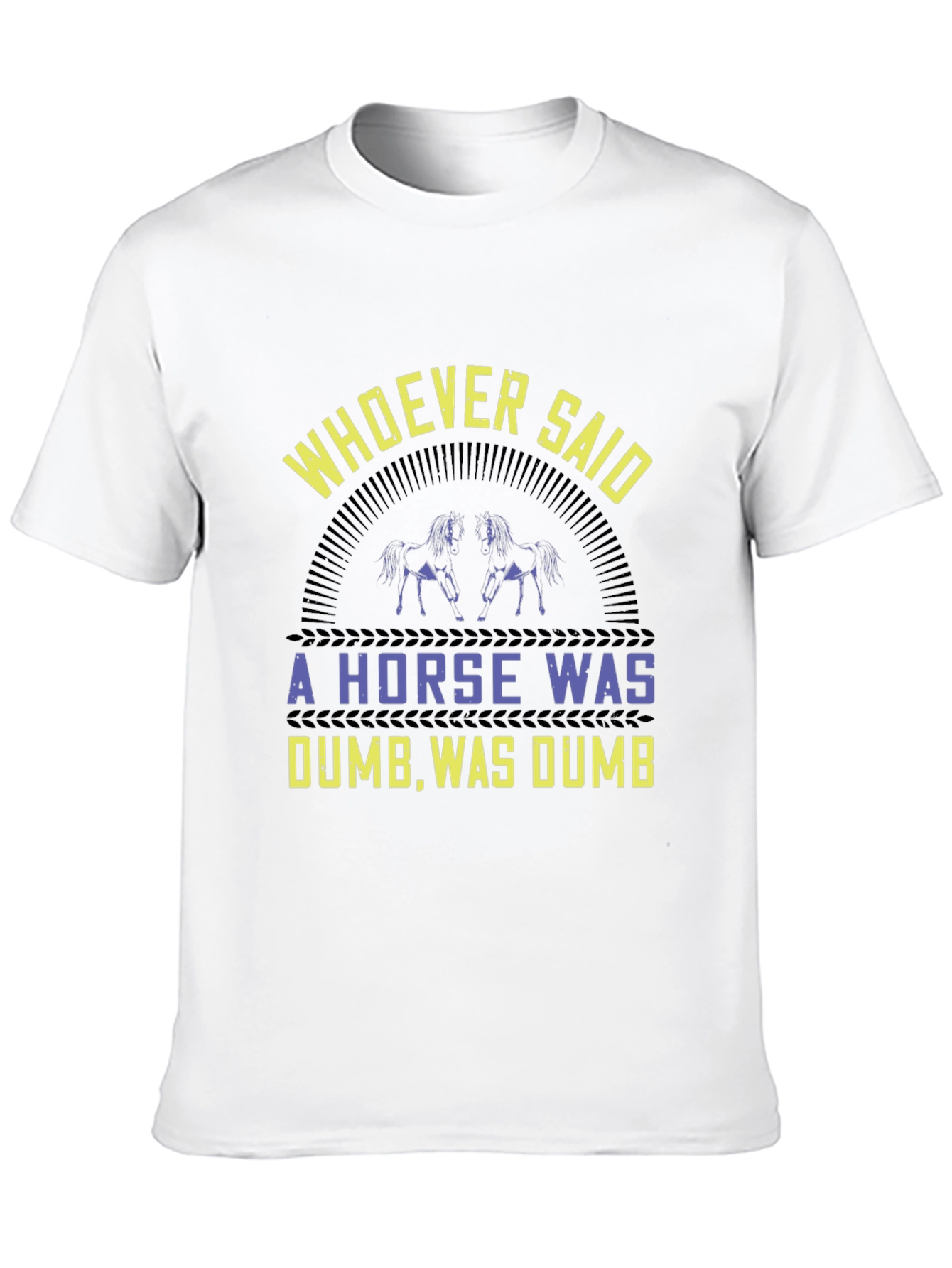 Black Horse Lover Graphic Tee - Whoever Said a Horse Was Dumb T-Shirt view 10