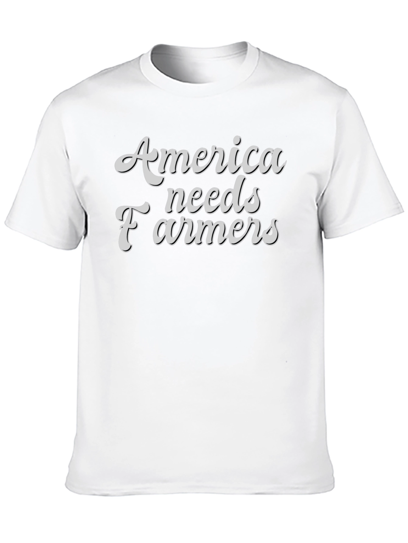 America Needs Farmers Graphic Tee - Black Cotton T-Shirt - 10