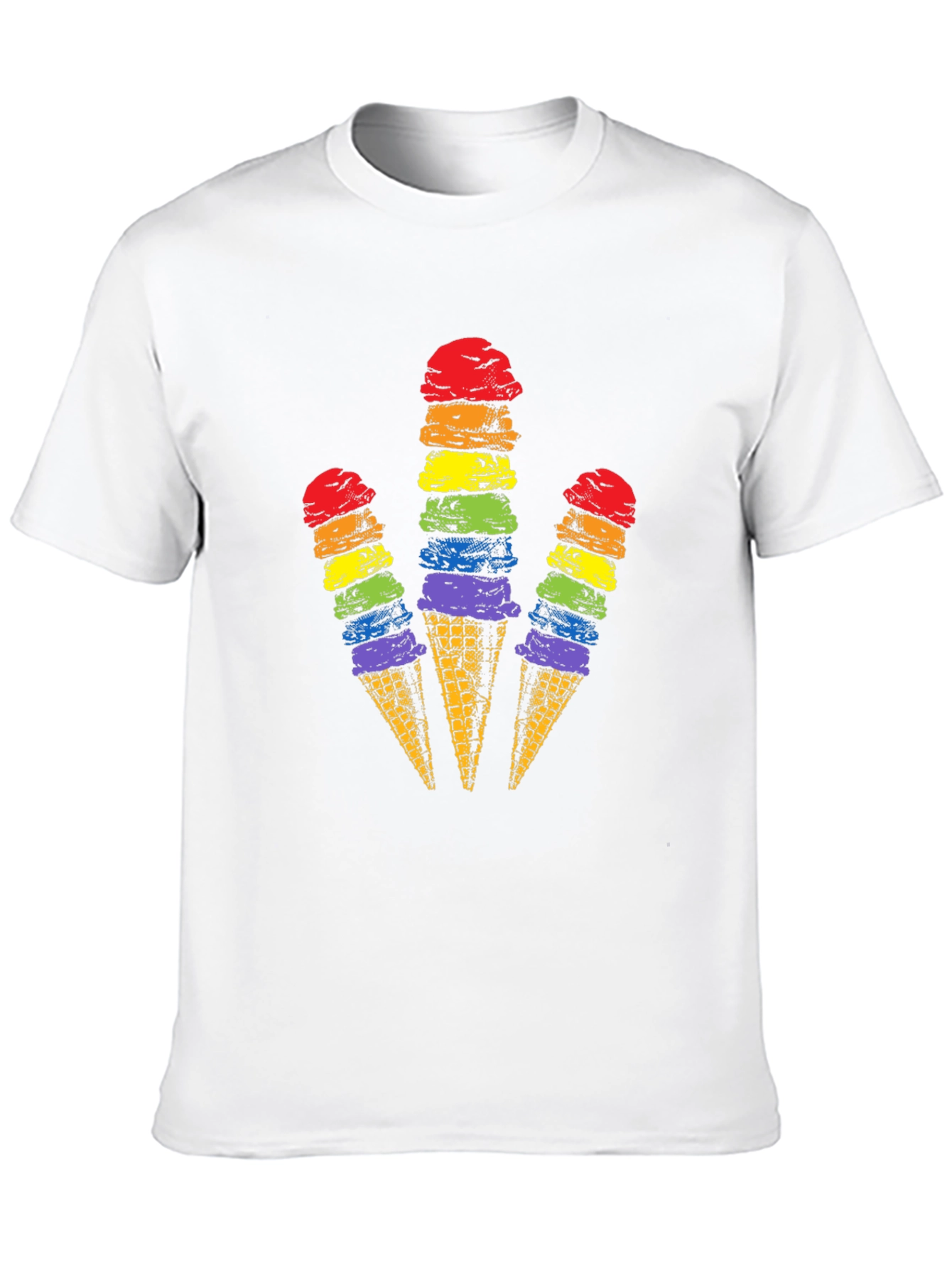 Black Rainbow Ice Cream Cone Graphic Tee view 10