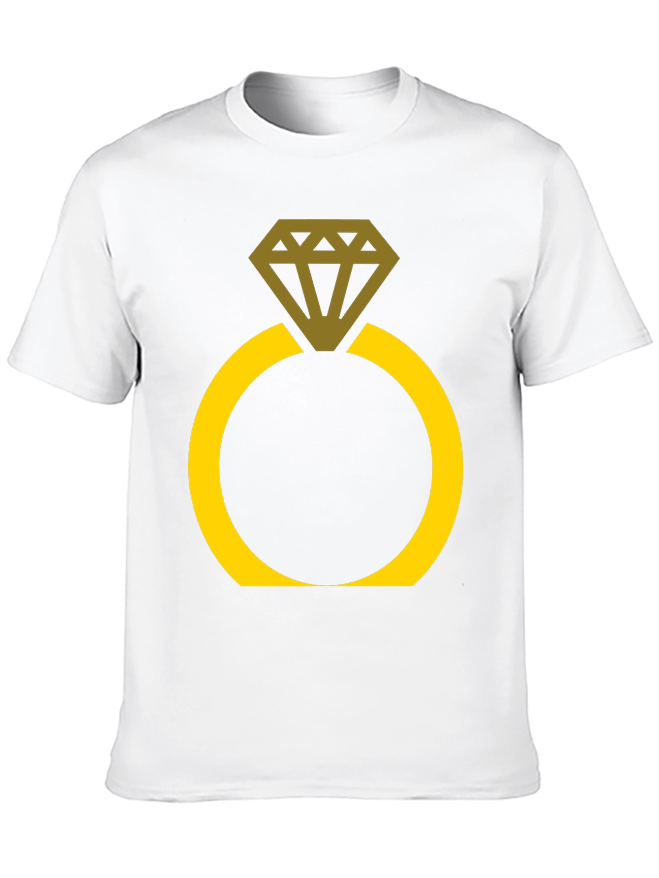 Black Engagement Ring Graphic Tee - Novelty Black T-Shirt view 10