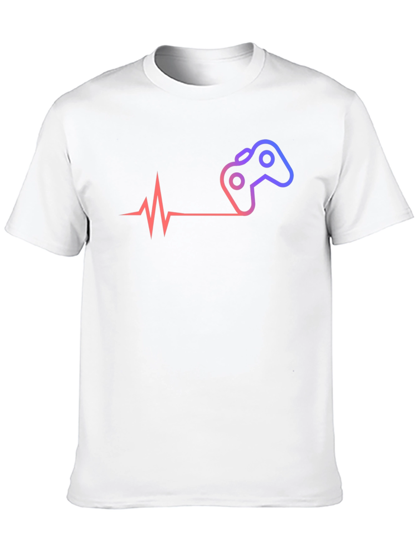 Black Gamer Heartbeat T-Shirt - Black Cotton Tee view 10