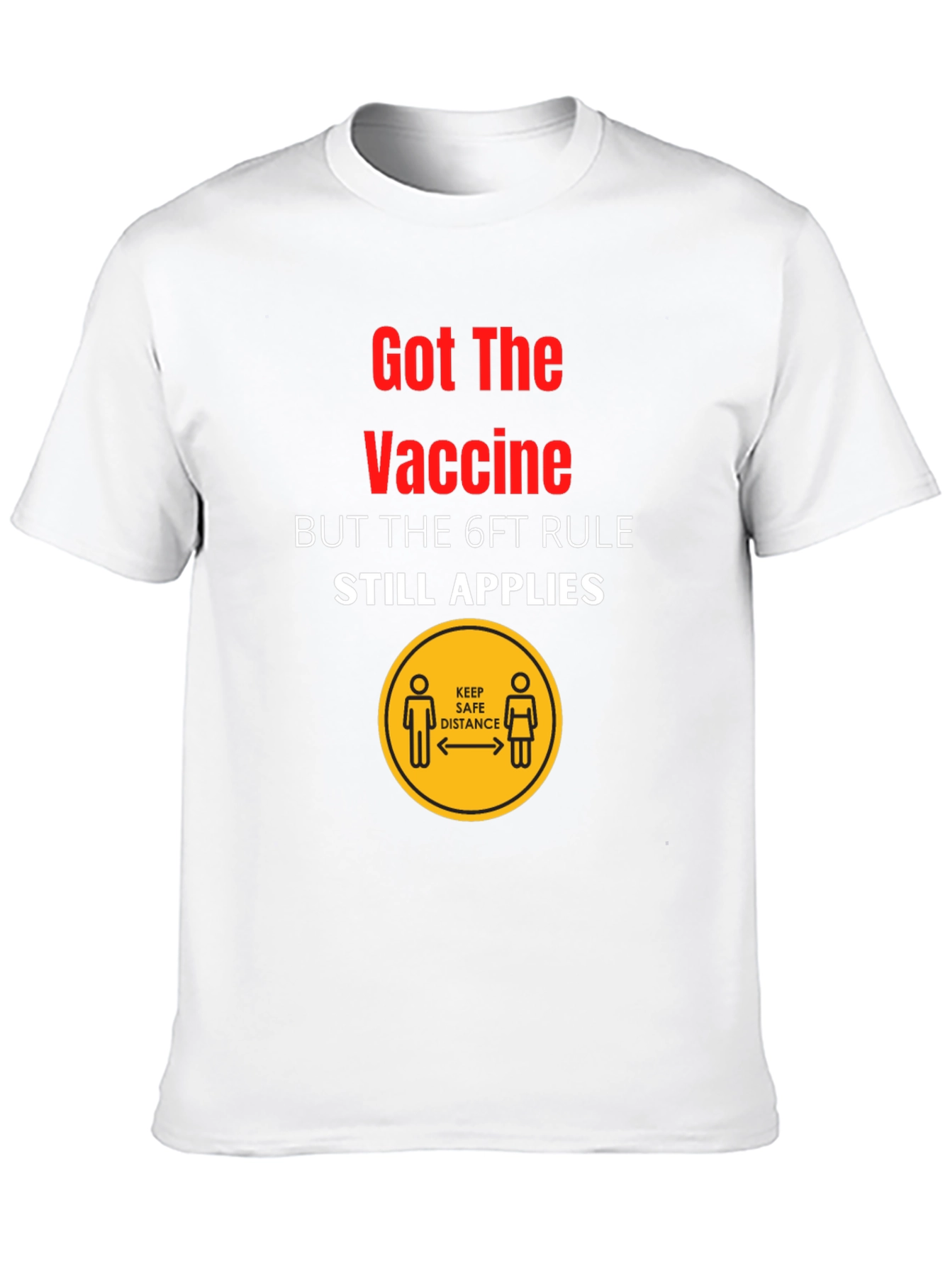 Black Vaccinated 6ft Rule T-Shirt view 10