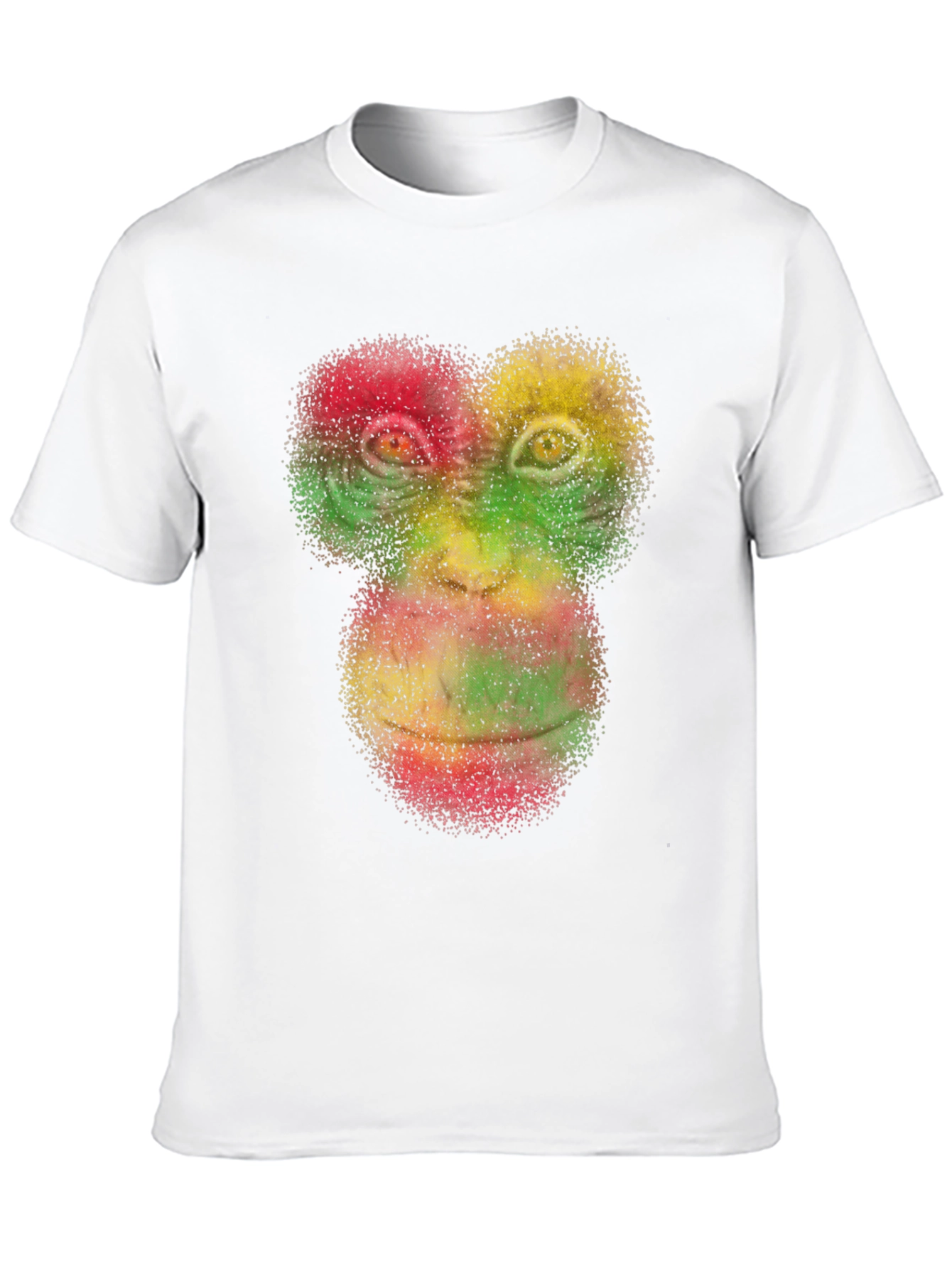 Black Rasta Monkey Face Graphic Tee - Black Cotton T-Shirt view 10