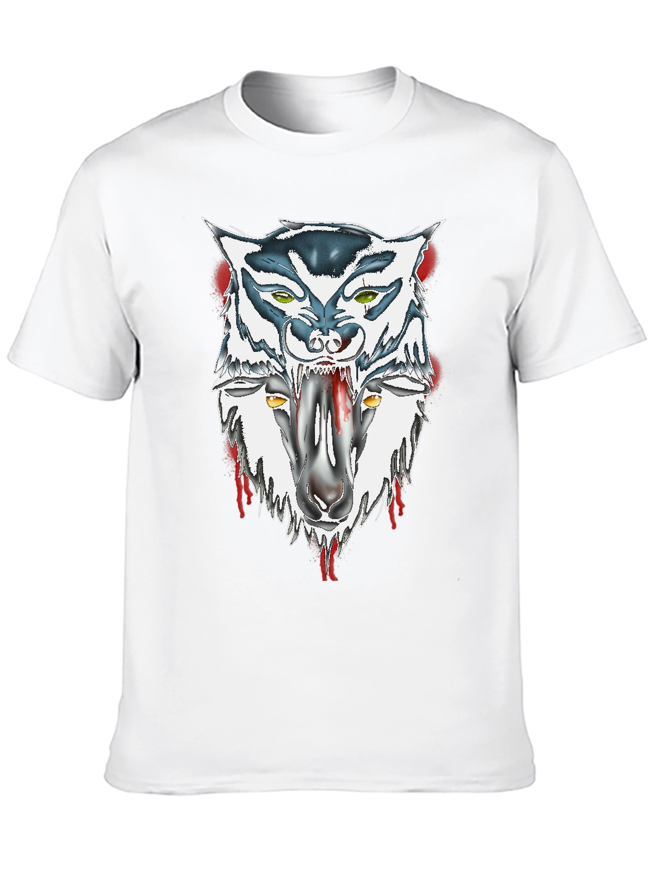 Black Wolf and Sheep Graphic Black T-Shirt view 10