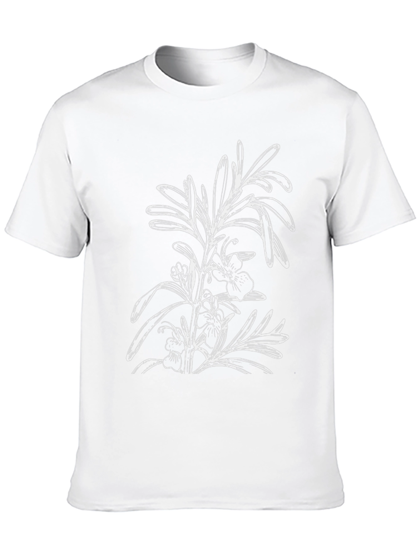 Black Black T-Shirt with Floral Botanical Graphic view 10