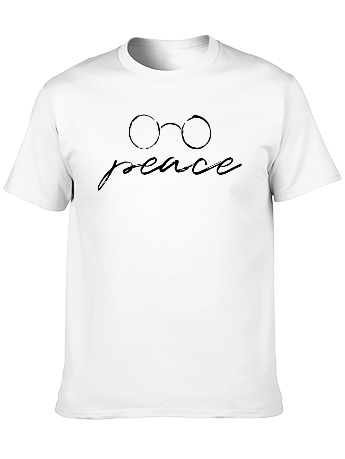 Black Peace Graphic T-Shirt - Black Cotton Blend Tee view 10