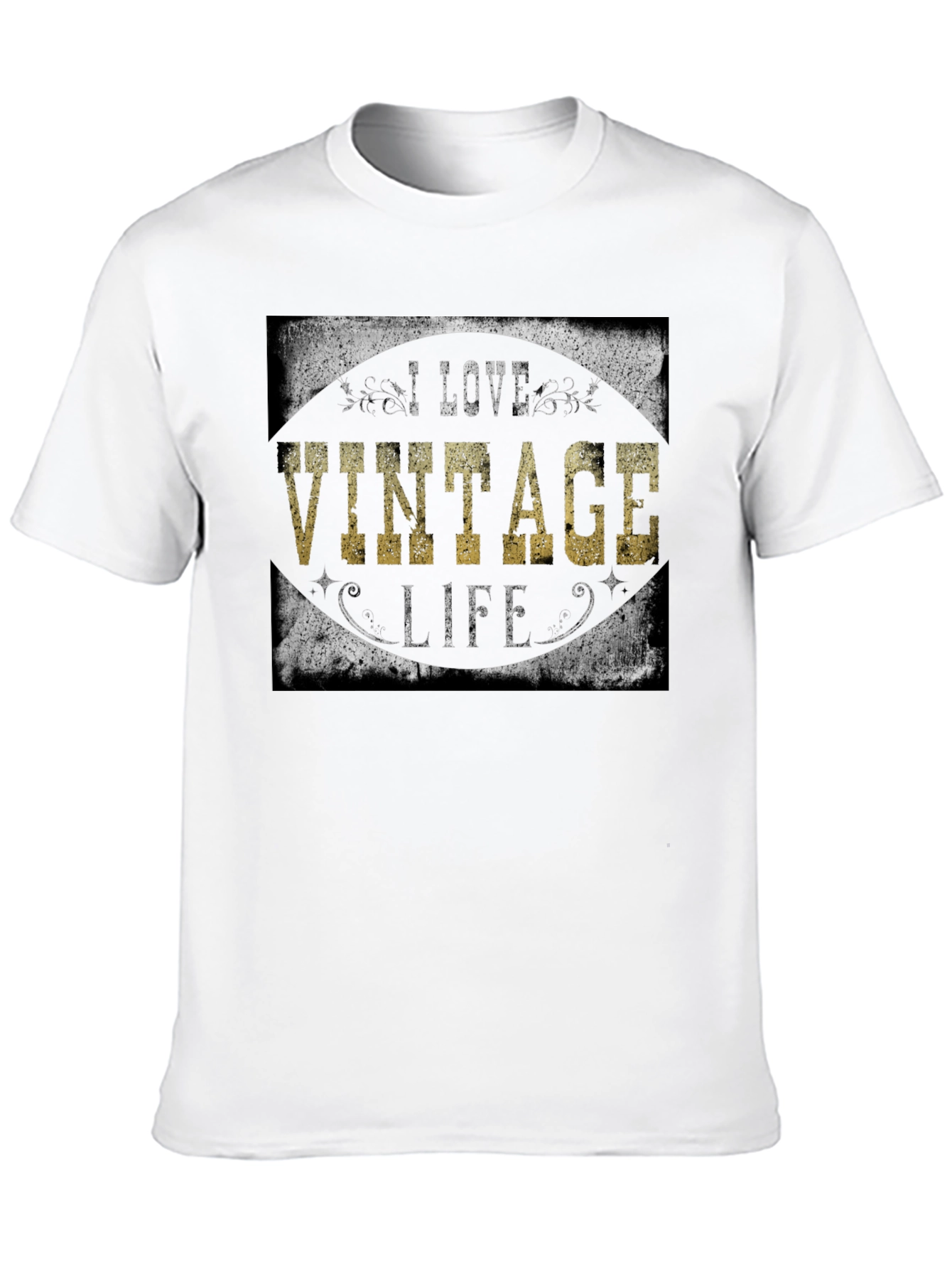Black I Love Vintage Life Black T-Shirt view 10