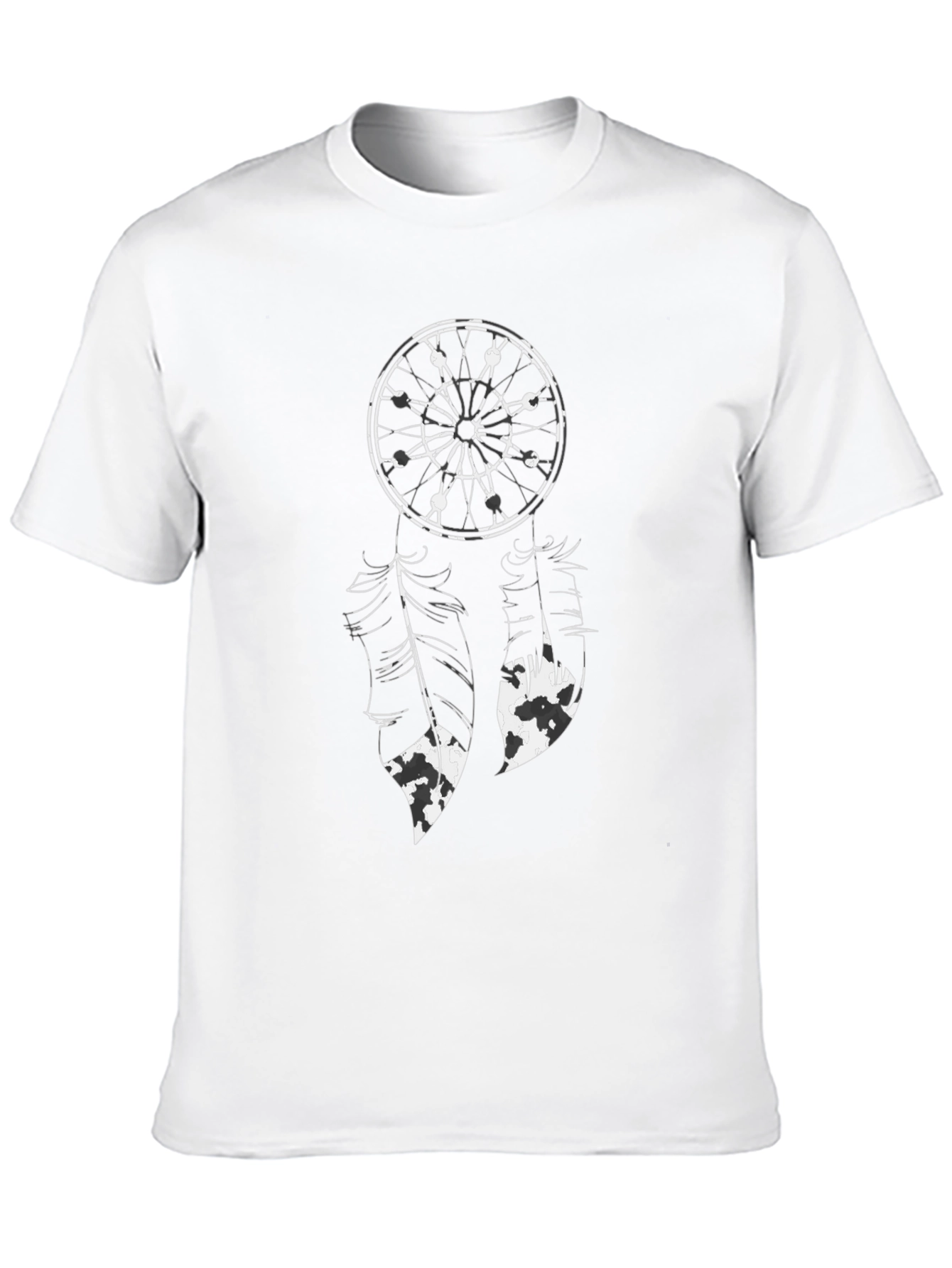 Black Dreamcatcher Graphic Tee - Black Cotton T-Shirt view 10