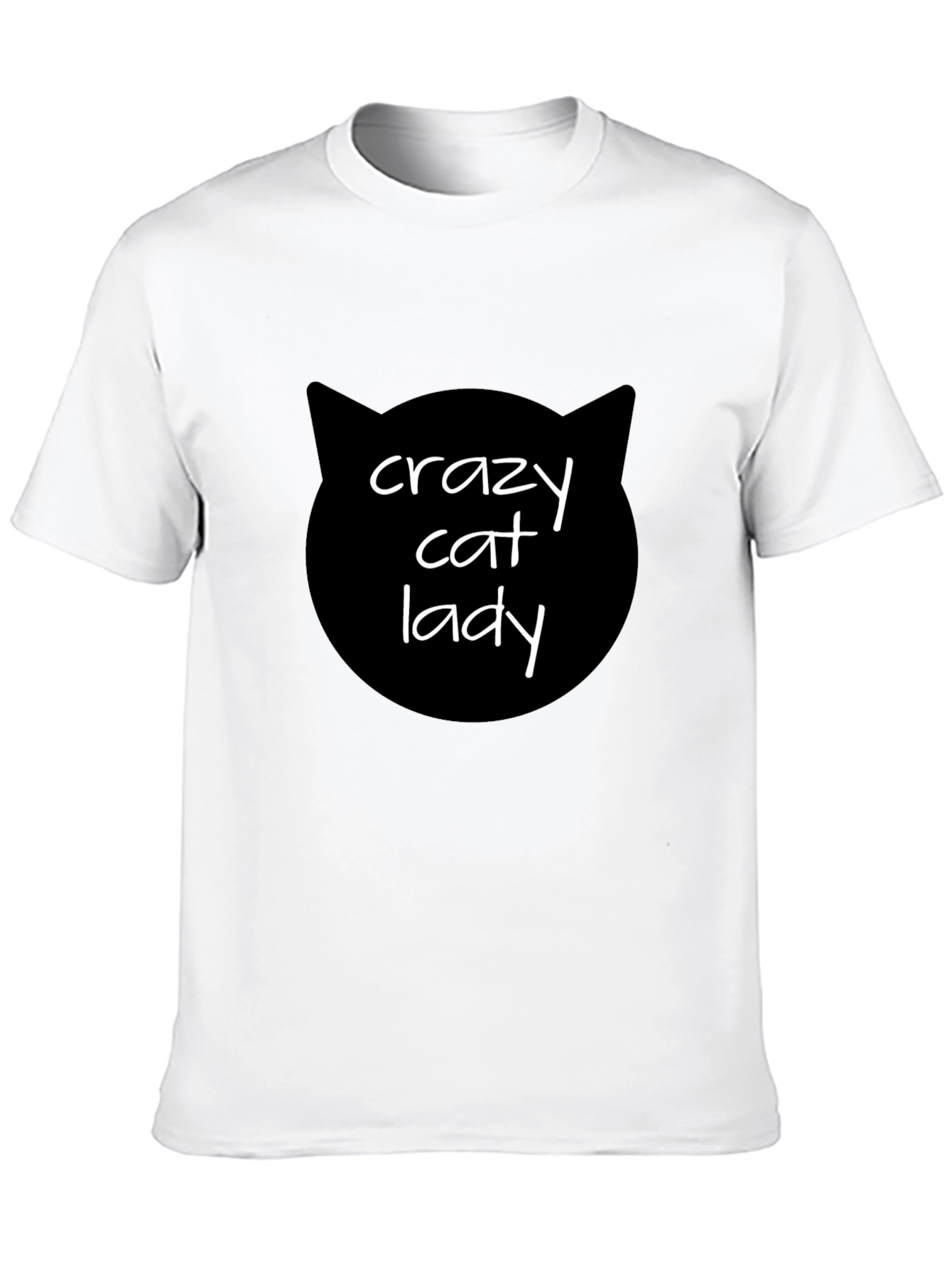 Black Crazy Cat Lady T-Shirt - Black Cat Silhouette Tee view 10