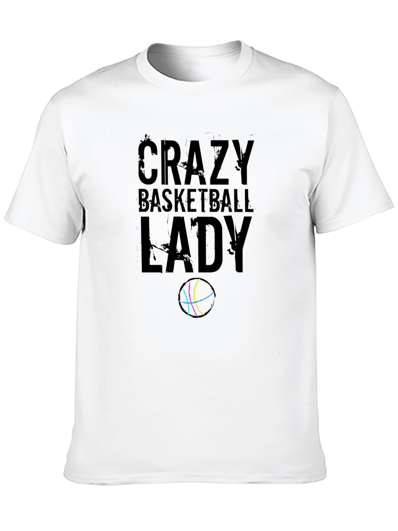 Black Crazy Basketball Lady Graphic Tee - Black view 10