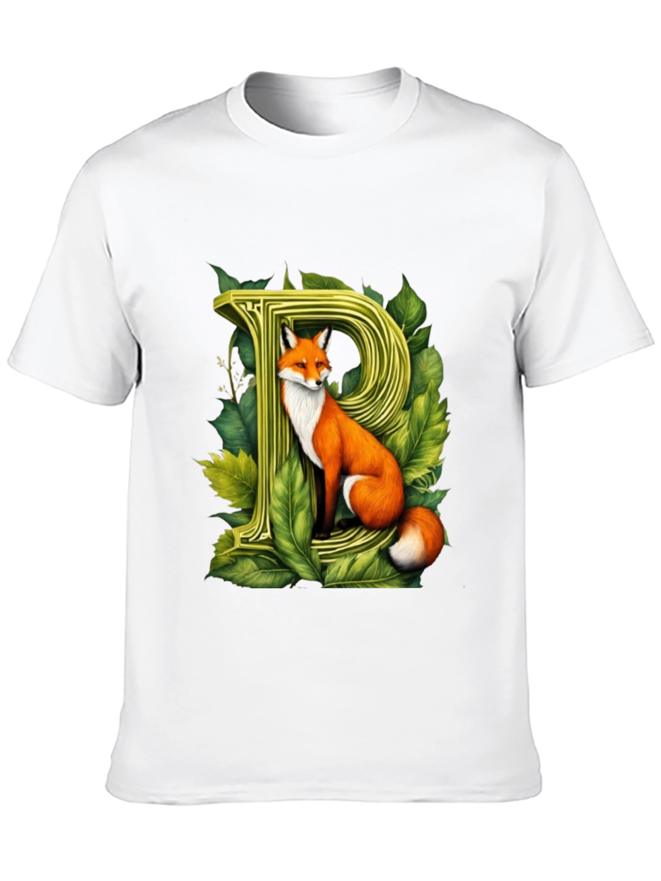 Black Fox P Letter Graphic Black T-Shirt view 10