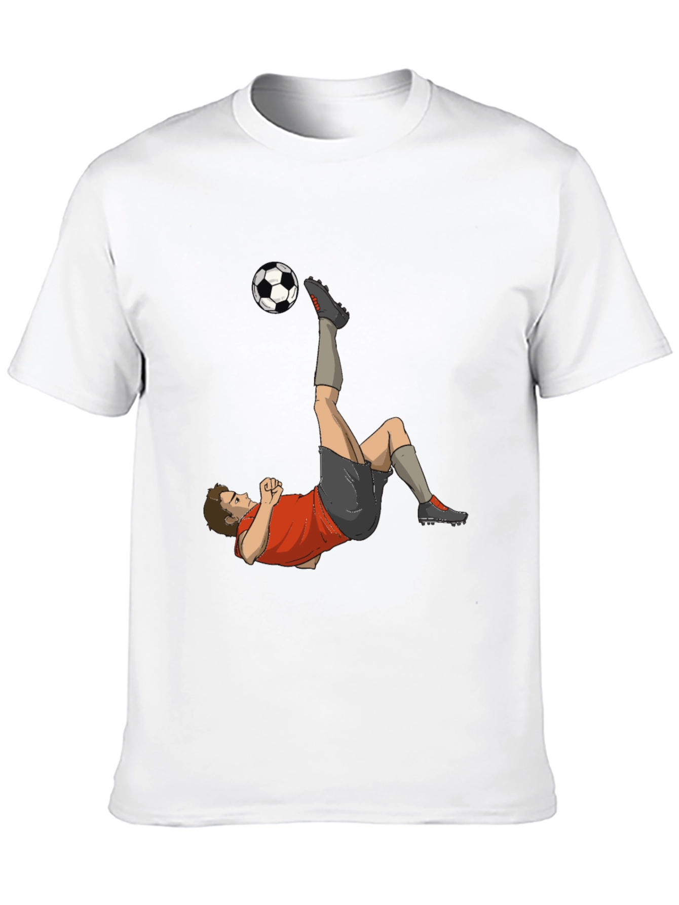 Black Soccer Player Kick Graphic Tee - Black Casual T-Shirt view 10