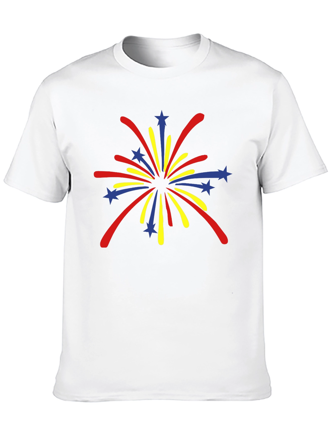 Black Festive Fireworks Graphic Tee - Black Cotton Blend view 10