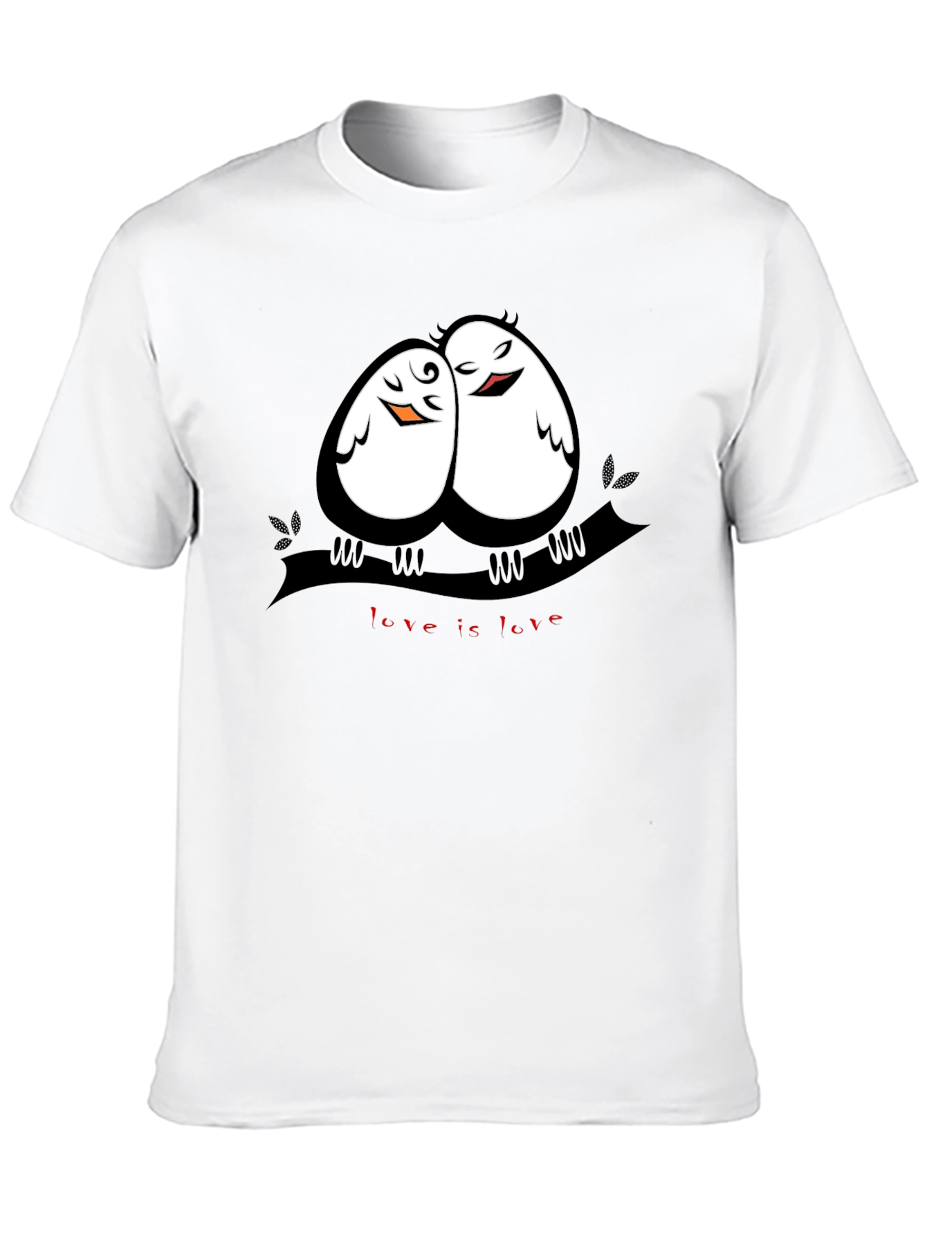 Black Love Birds Graphic Tee -  Unisex Black T-Shirt view 10