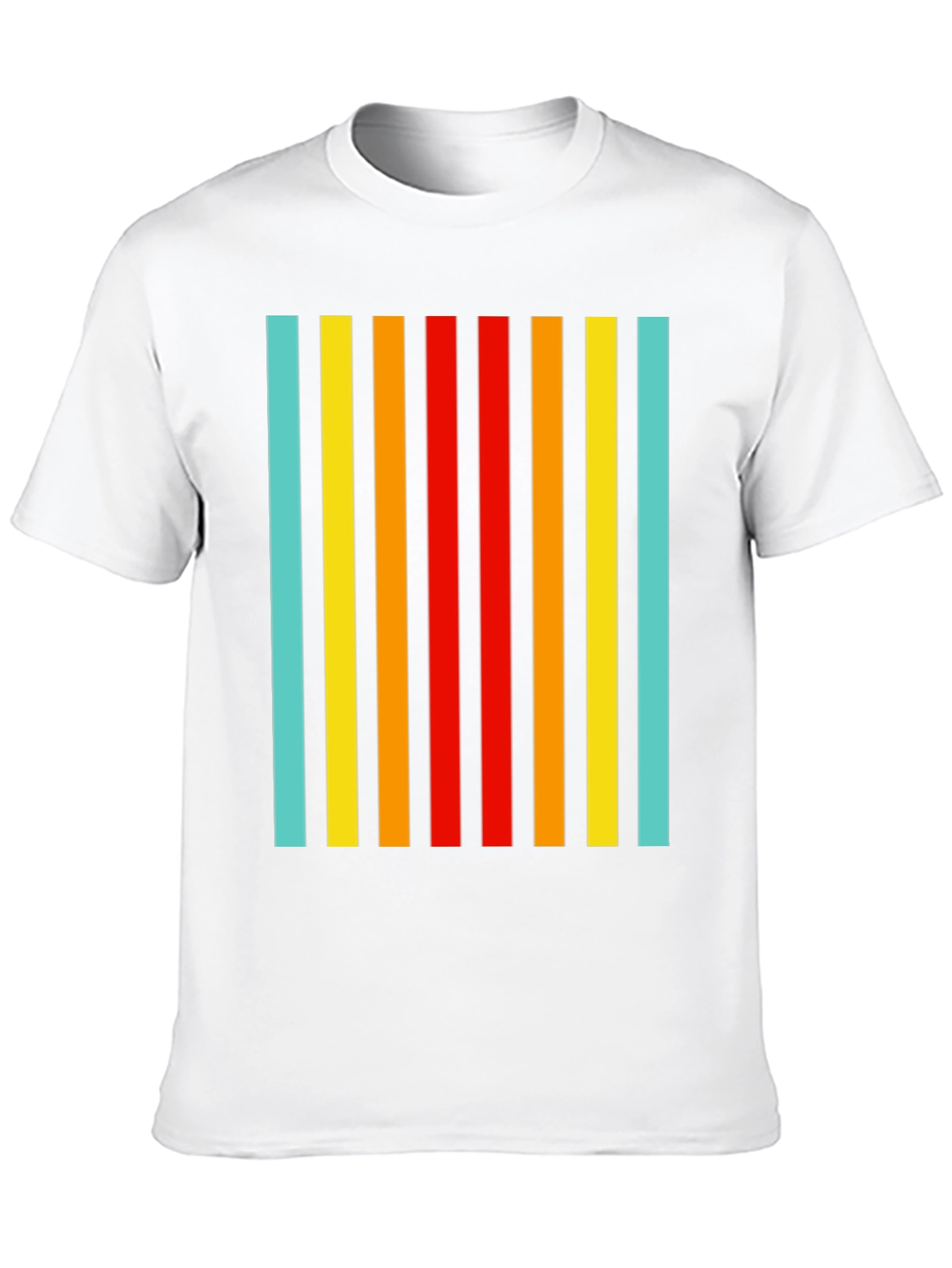 Black Retro Striped Tee - Black Casual T-Shirt view 10