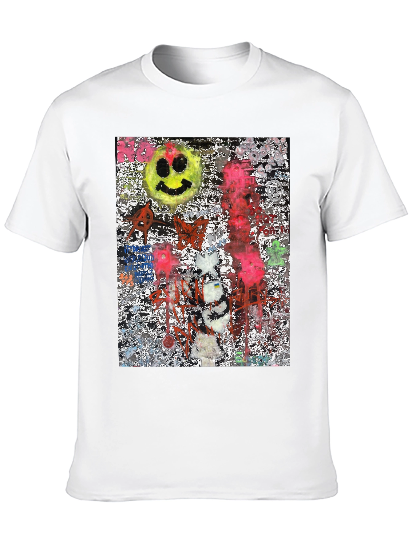 Black Edgy Graphic Print Crew Neck T-Shirt view 10