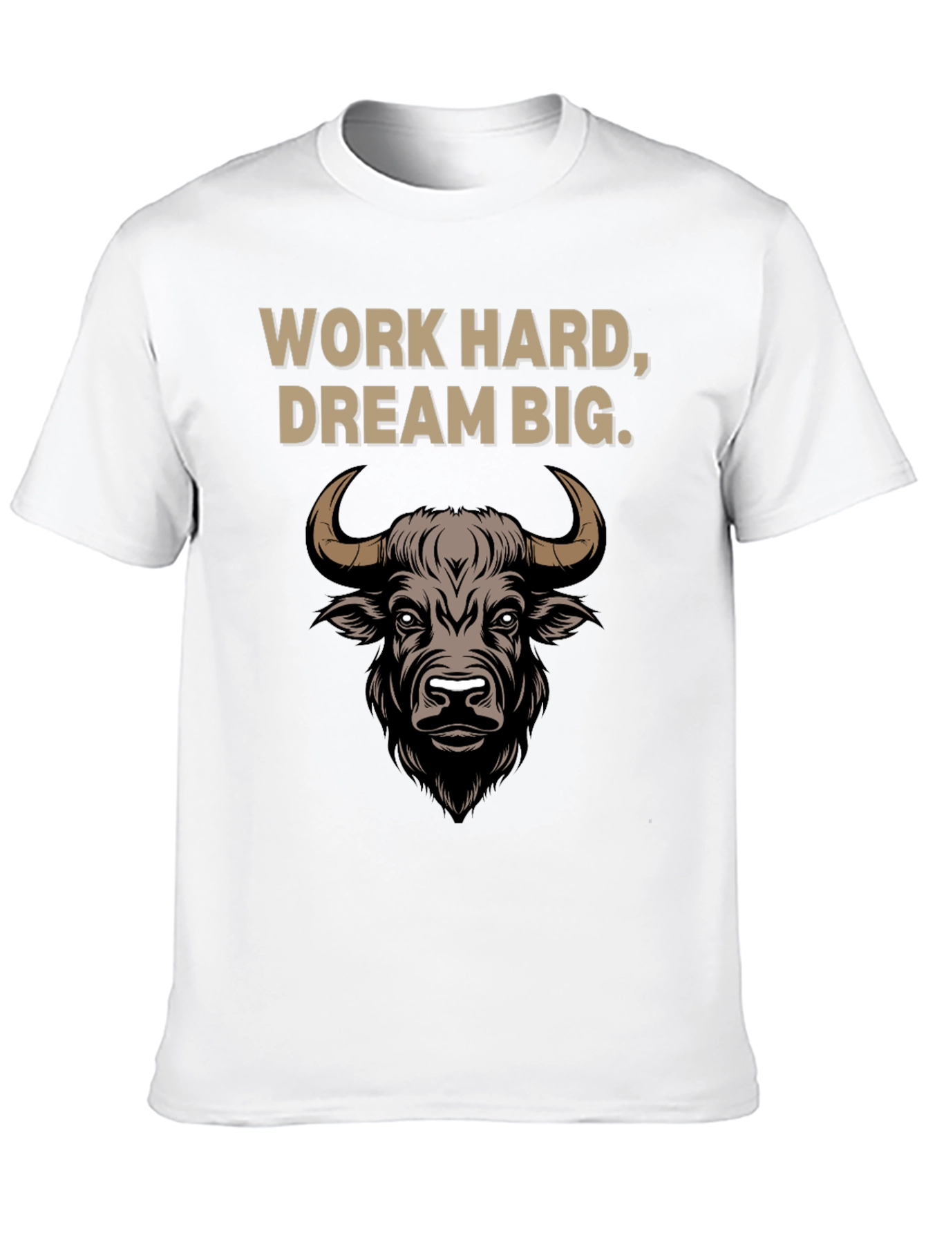 Black Work Hard Dream Big Bull Graphic Tee view 10