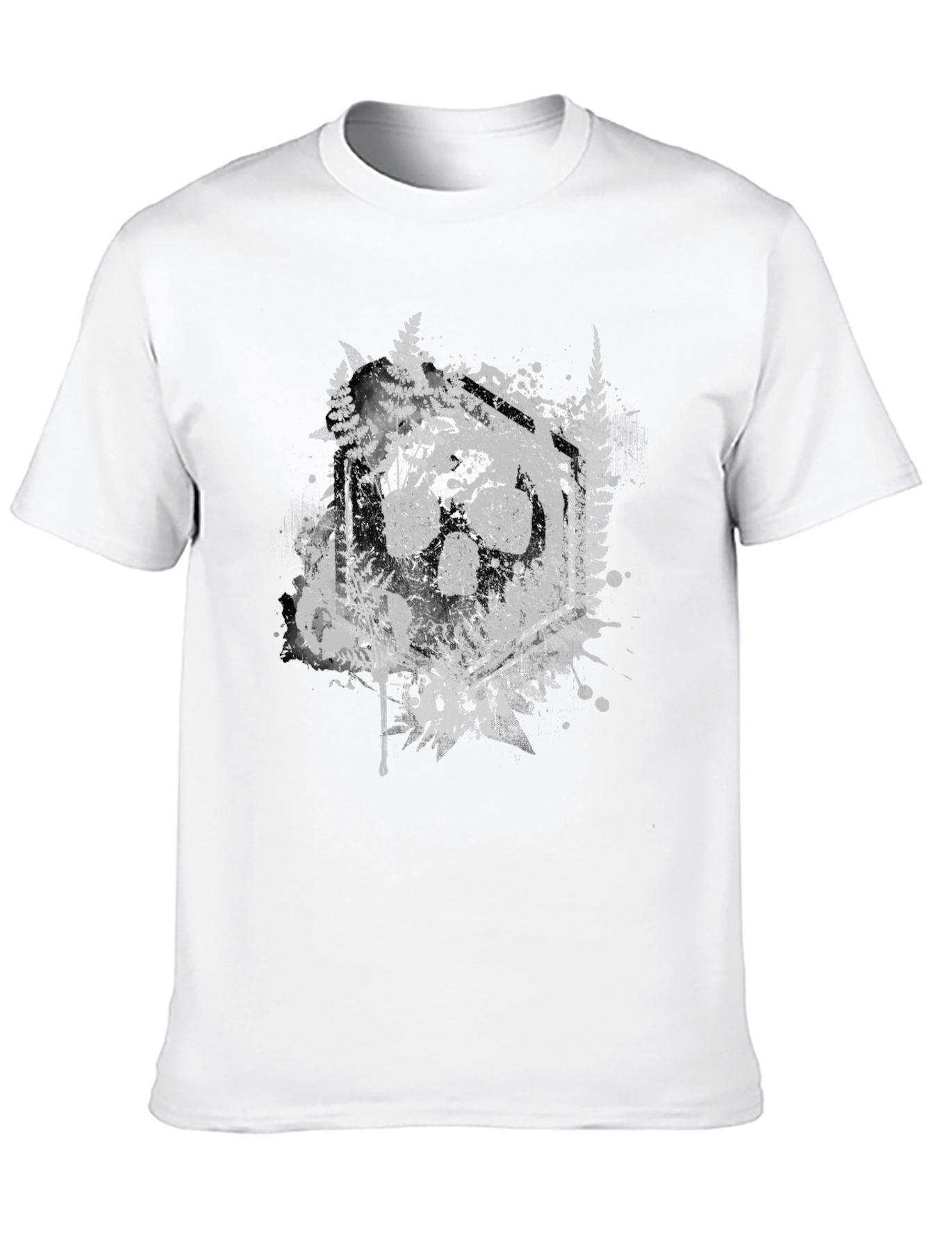 Black Nature Wolf Paw Print Graphic T-Shirt view 10