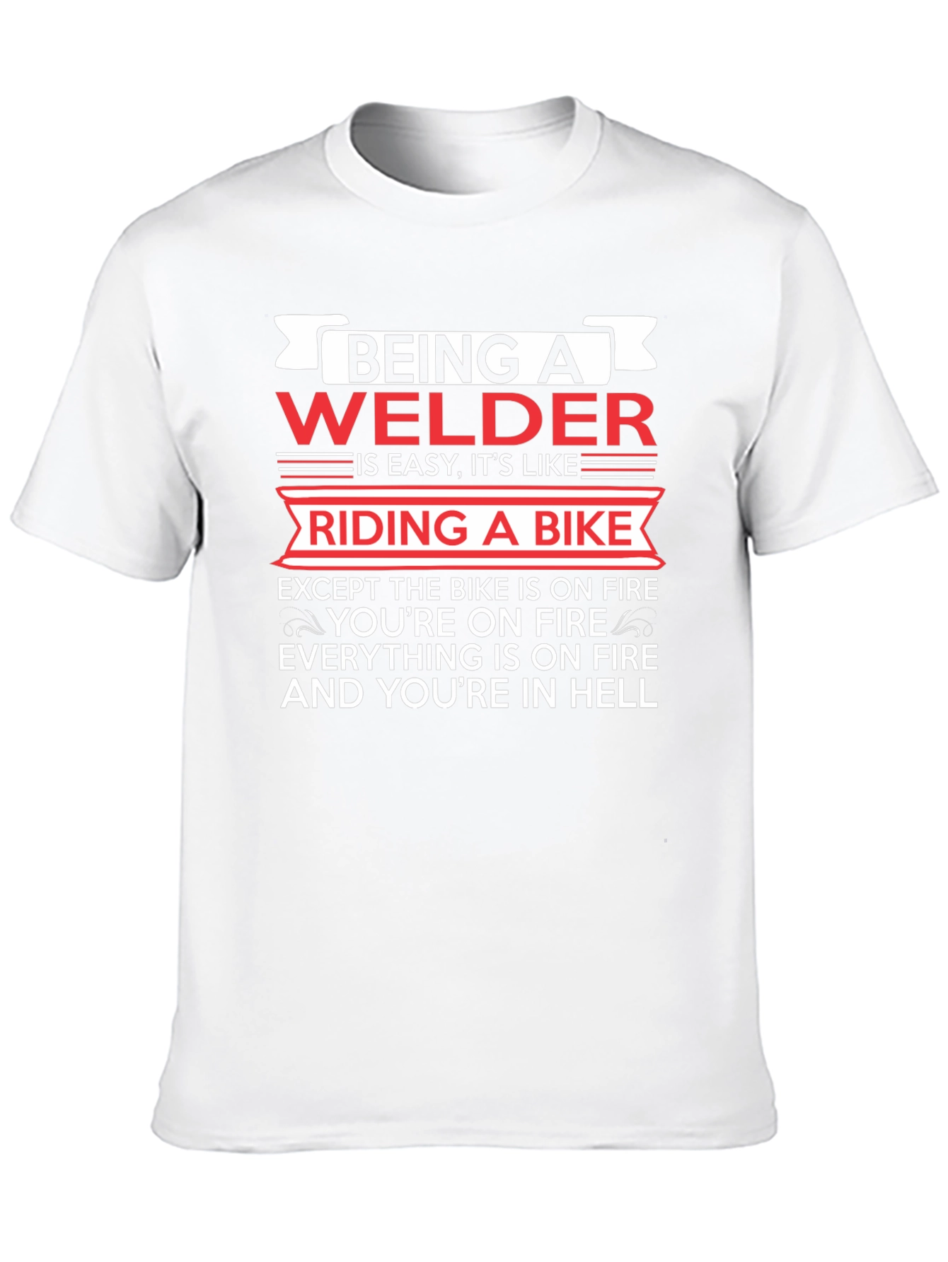 Black Being a Welder T-Shirt - Riding a Bike in Hell! view 10