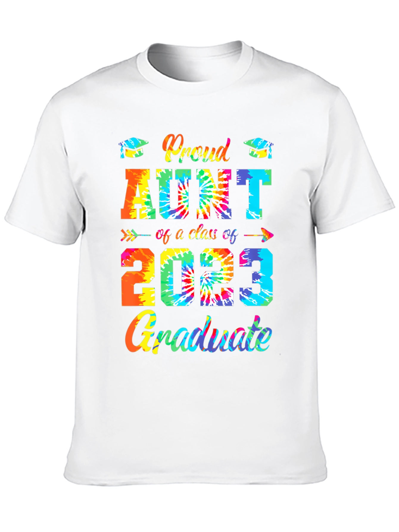 Black Proud Aunt Class of 2023 Graduate Tie-Dye T-Shirt view 10