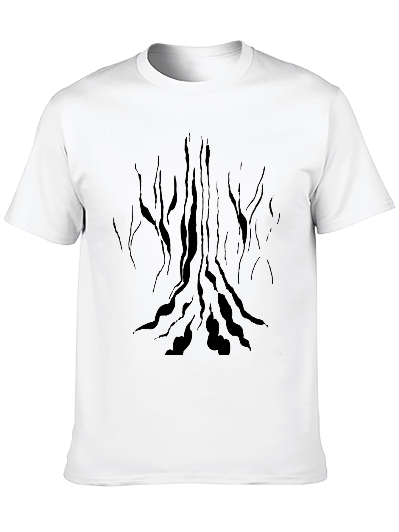 Black Abstract Tree Black T-Shirt view 10