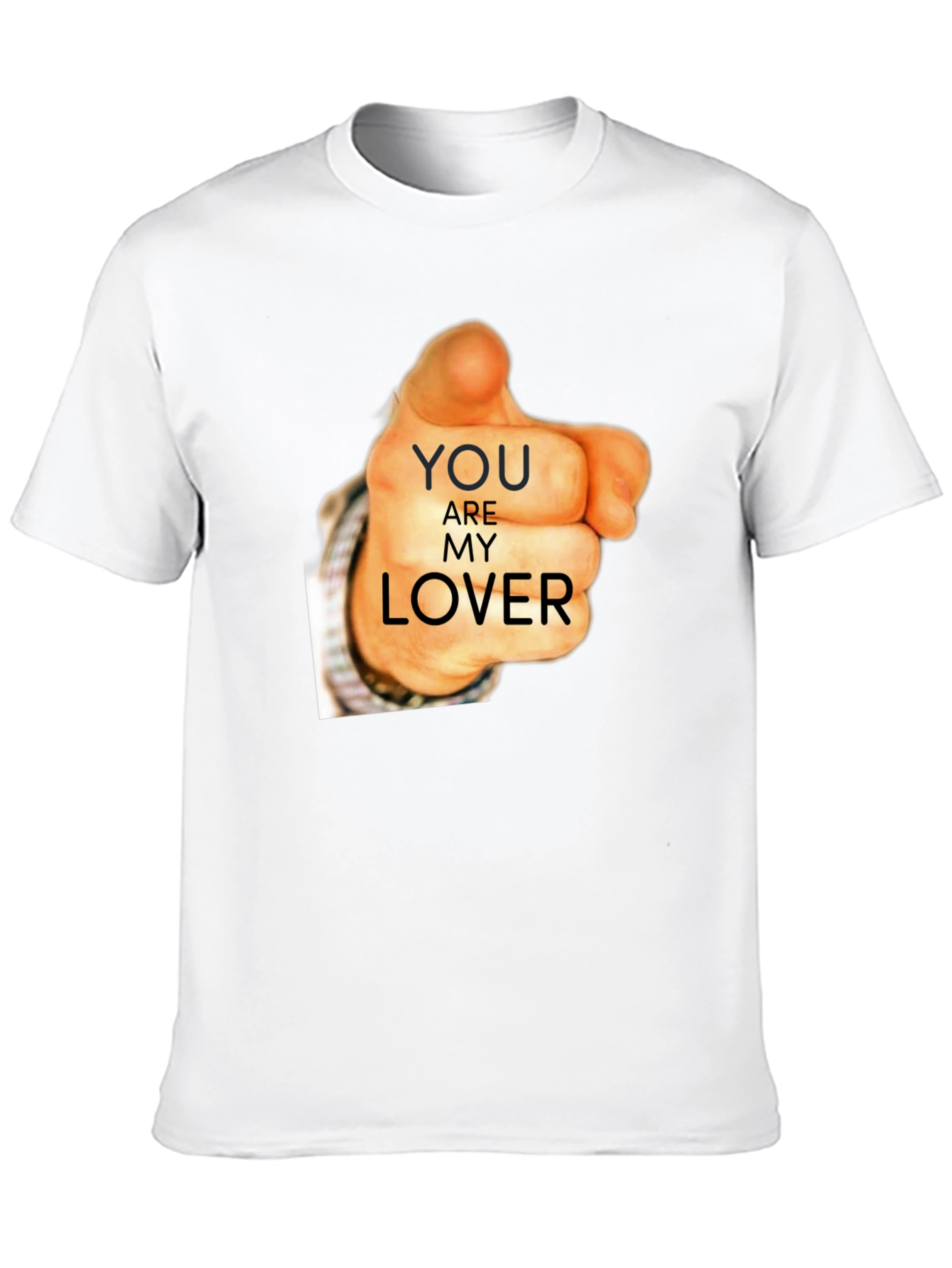 Black You Are My Lover Graphic Tee - Black Cotton T-Shirt view 10