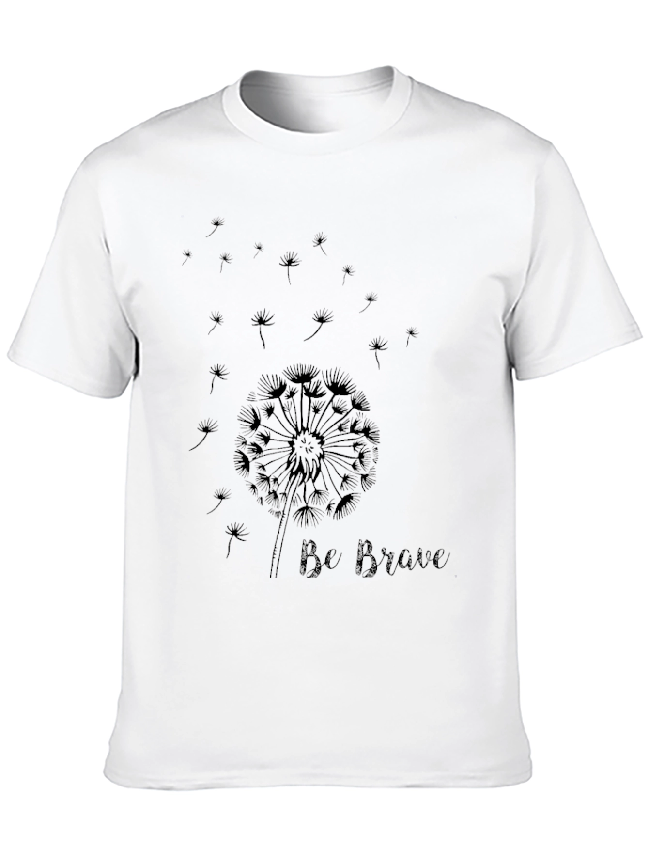 Black Be Brave Dandelion Graphic Tee - Black Cotton T-Shirt view 10