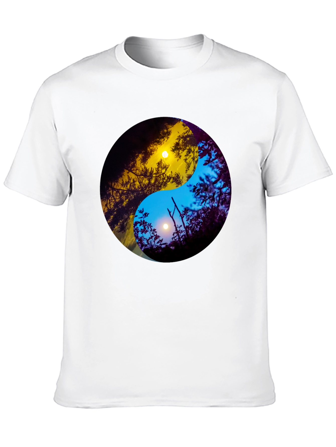 Black Yin Yang Sun & Moon Nature Graphic Tee view 10