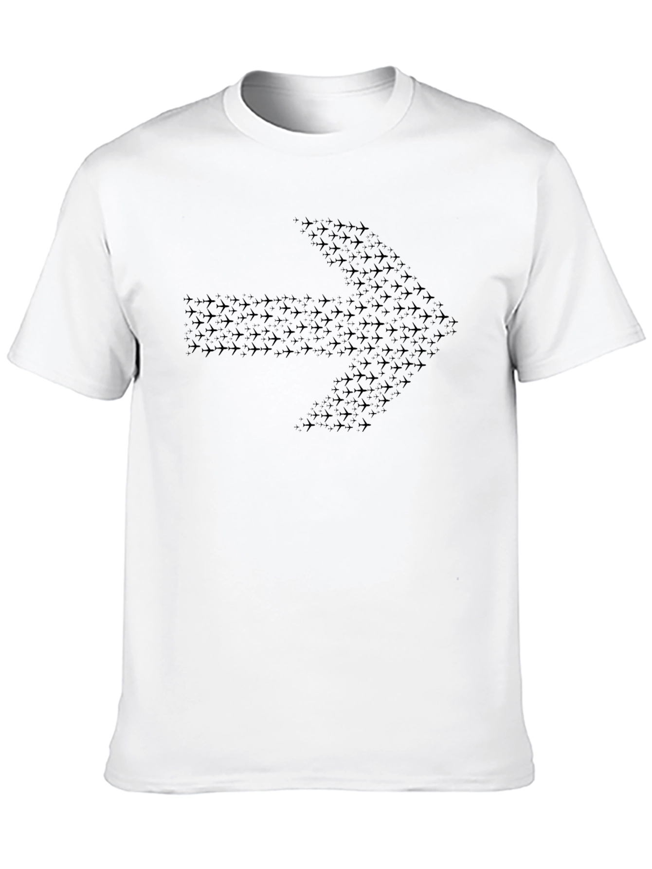 Black Airplane Arrow Graphic T-Shirt - Black Crew Neck Tee view 10