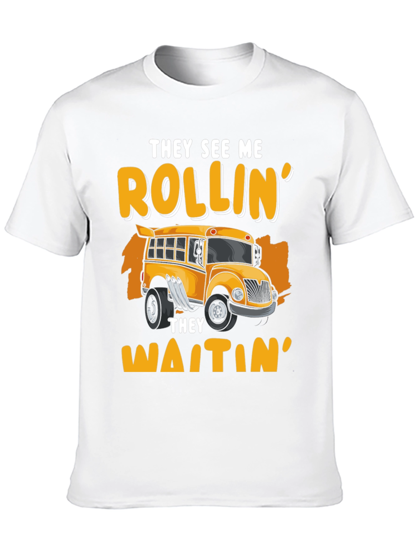 Black Rollin' School Bus T-Shirt - They See Me Waitin' view 10