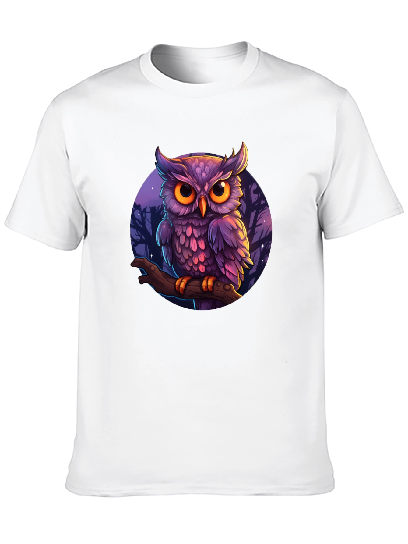 Black Mystic Owl Graphic Tee - Black Cotton T-Shirt view 10