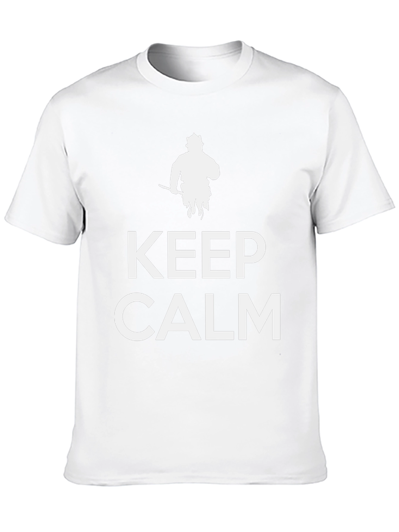 Black Keep Calm Firefighter T-Shirt - Black Cotton Blend view 10