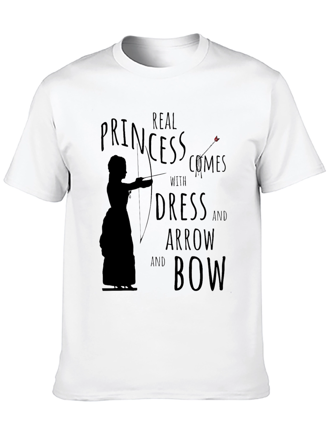 Black Real Princess Dress Arrow Bow T-Shirt view 10