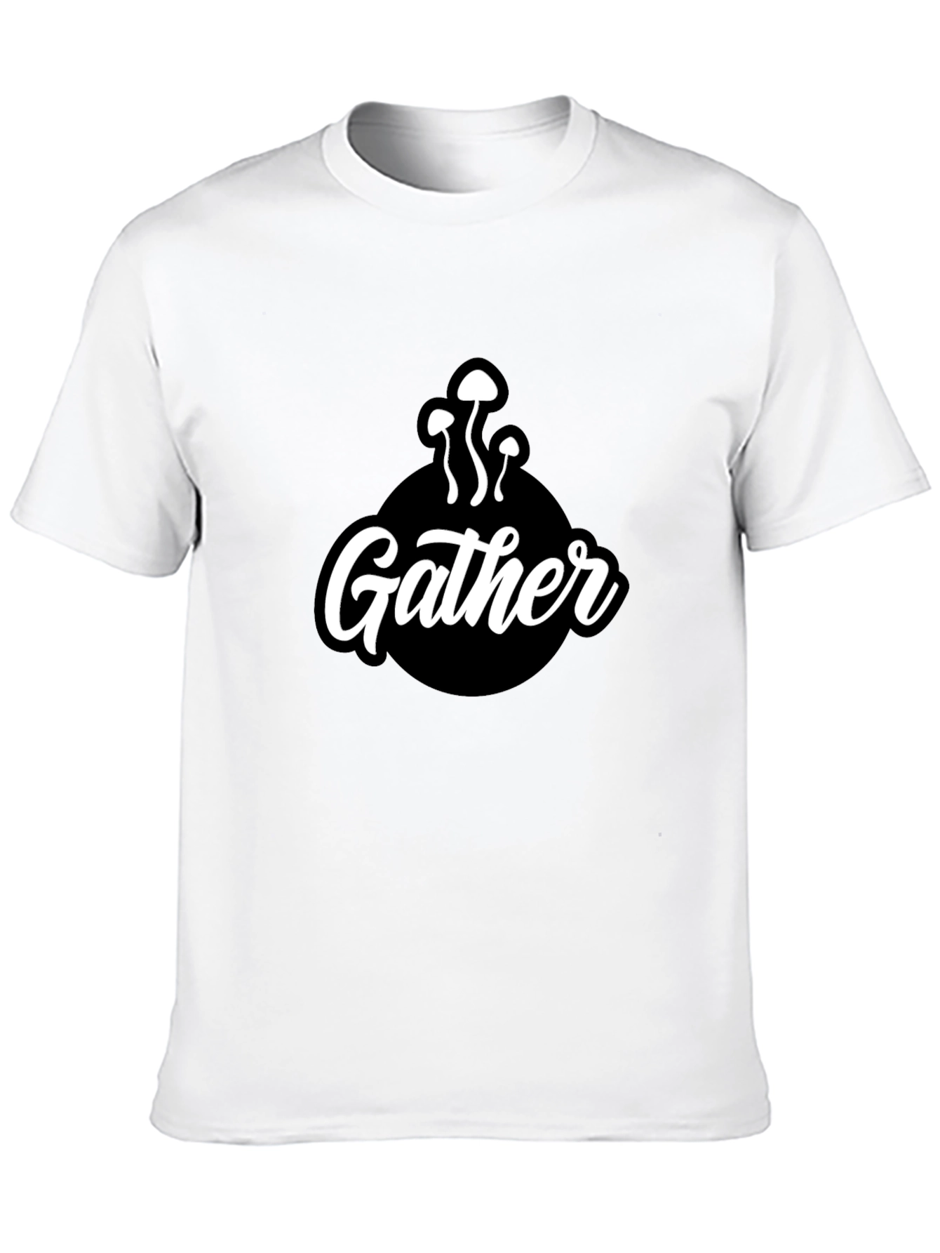 Black Mushroom Gather T-Shirt - Black Graphic Tee view 10