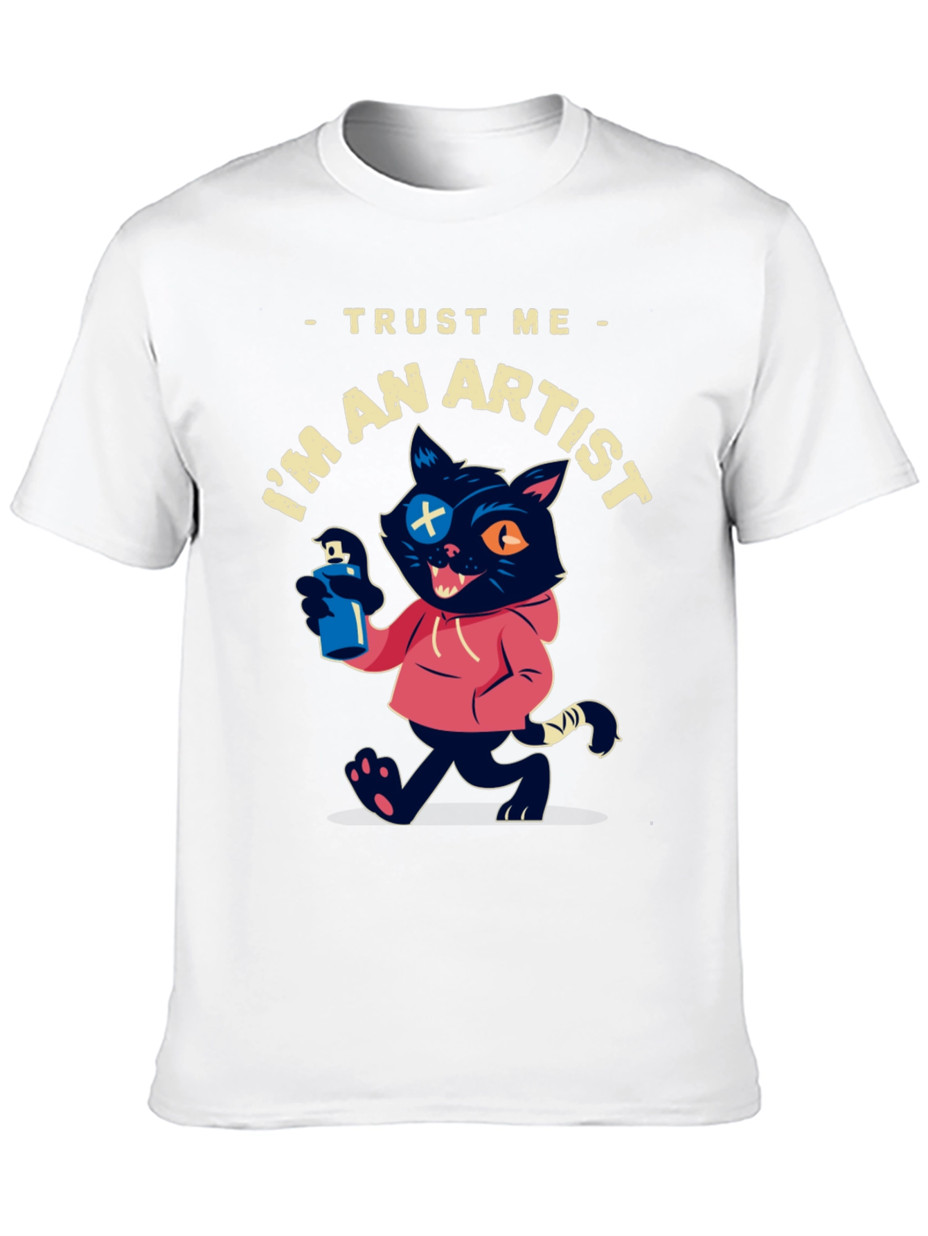 Black Trust Me I'm An Artist Cat T-Shirt view 10