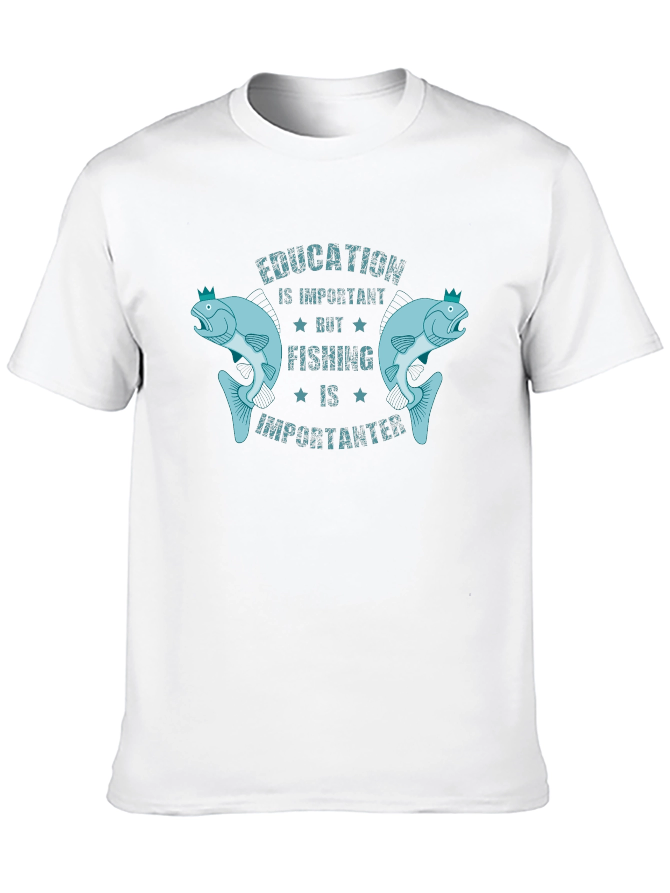 Black Education is Important But Fishing is Importanter T-Shirt view 10