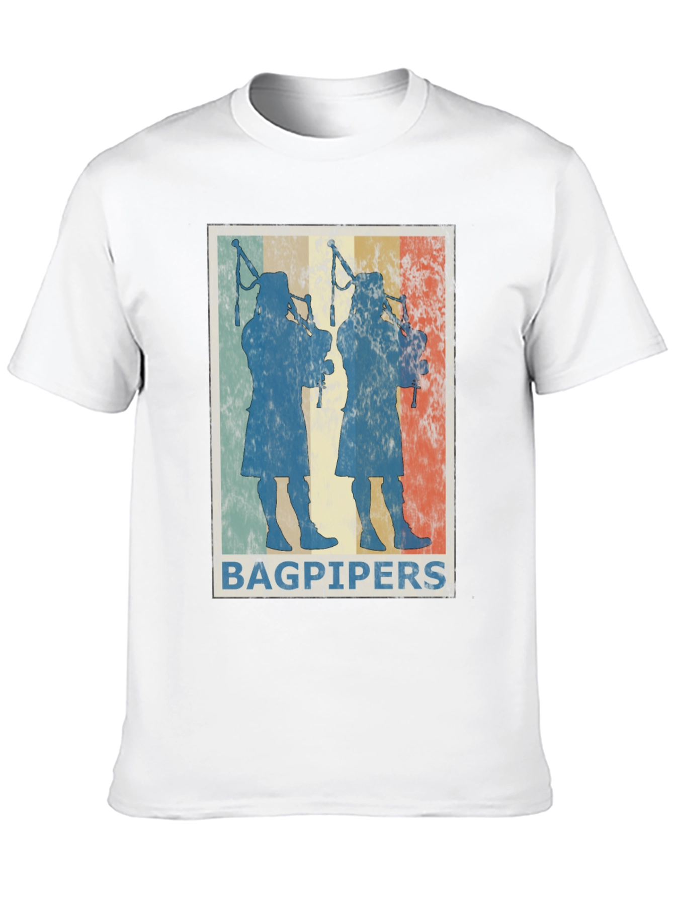 Vintage Bagpipers Graphic Tee - Black - 10