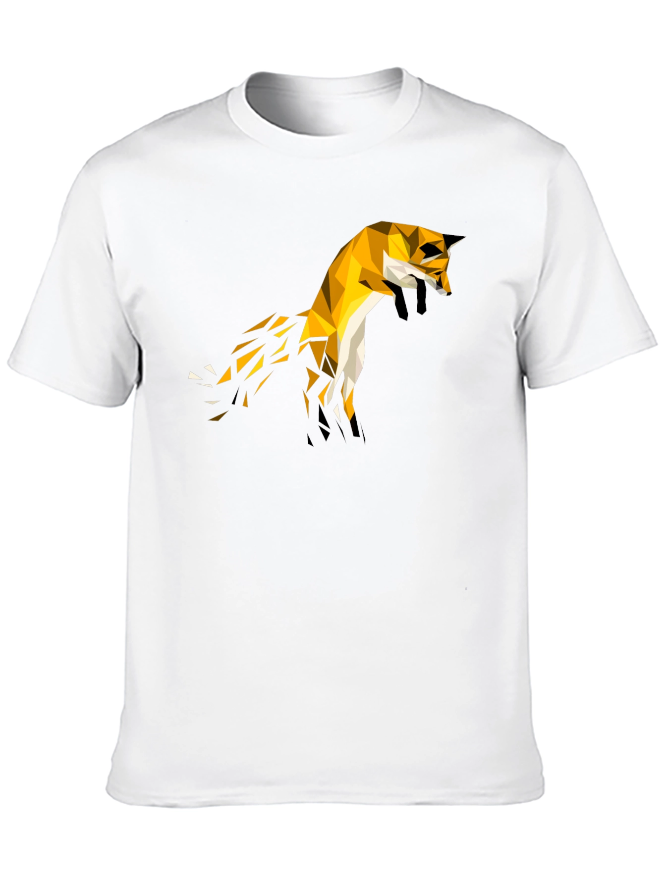 Black Geometric Fox Tee - Modern Graphic T-Shirt view 10