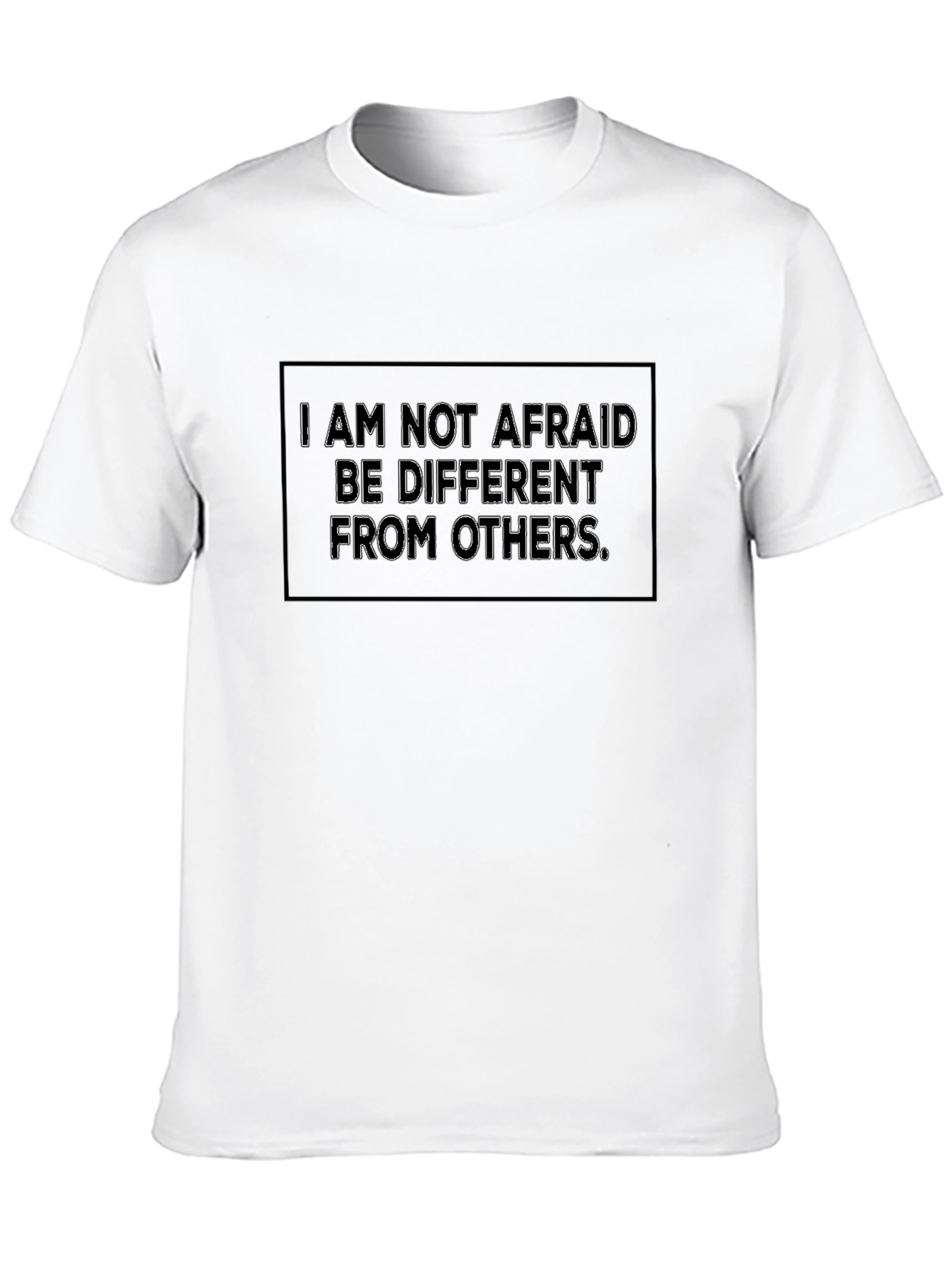 Black Unique "I Am Not Afraid" Graphic Black T-Shirt view 10