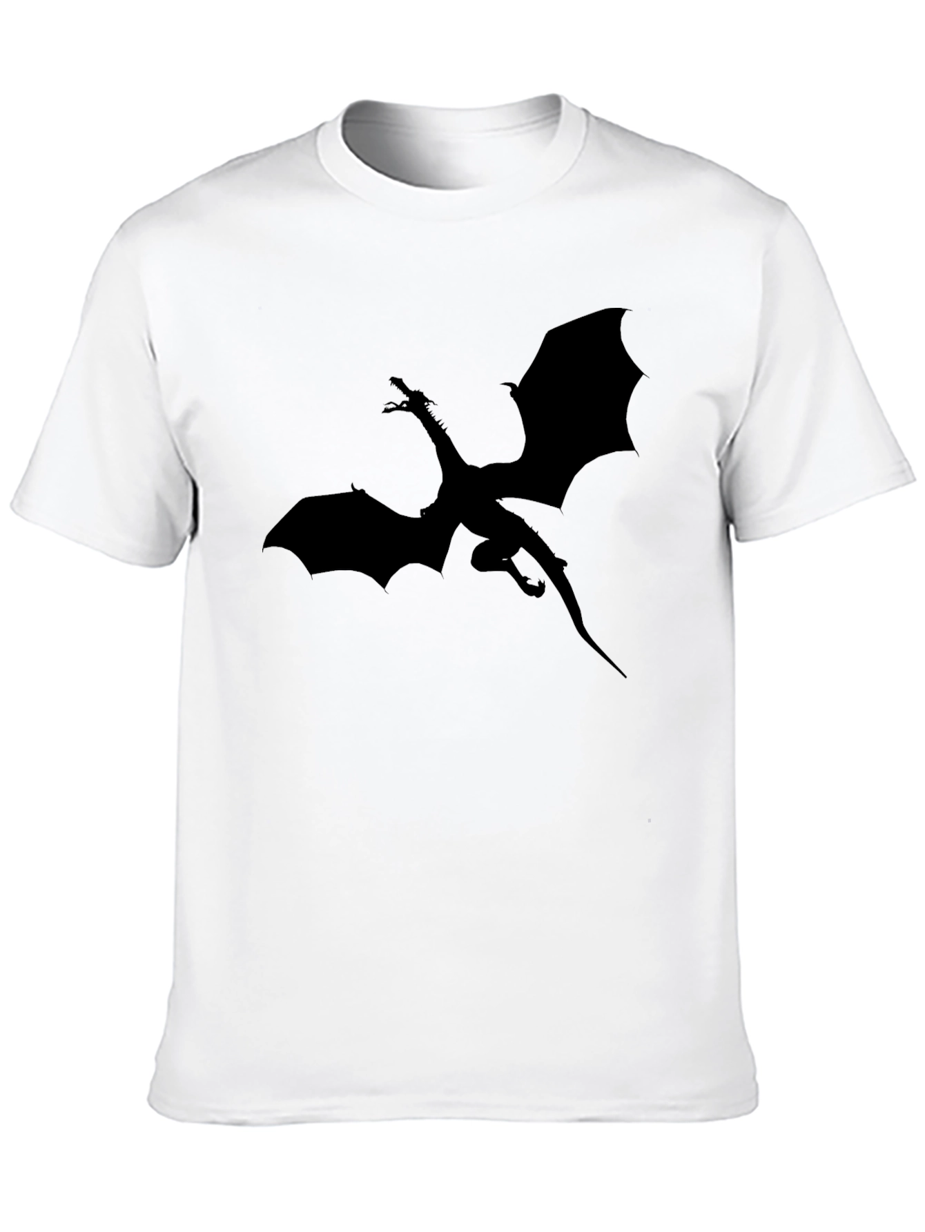 Black Dragon Silhouette Graphic T-Shirt - Black view 10